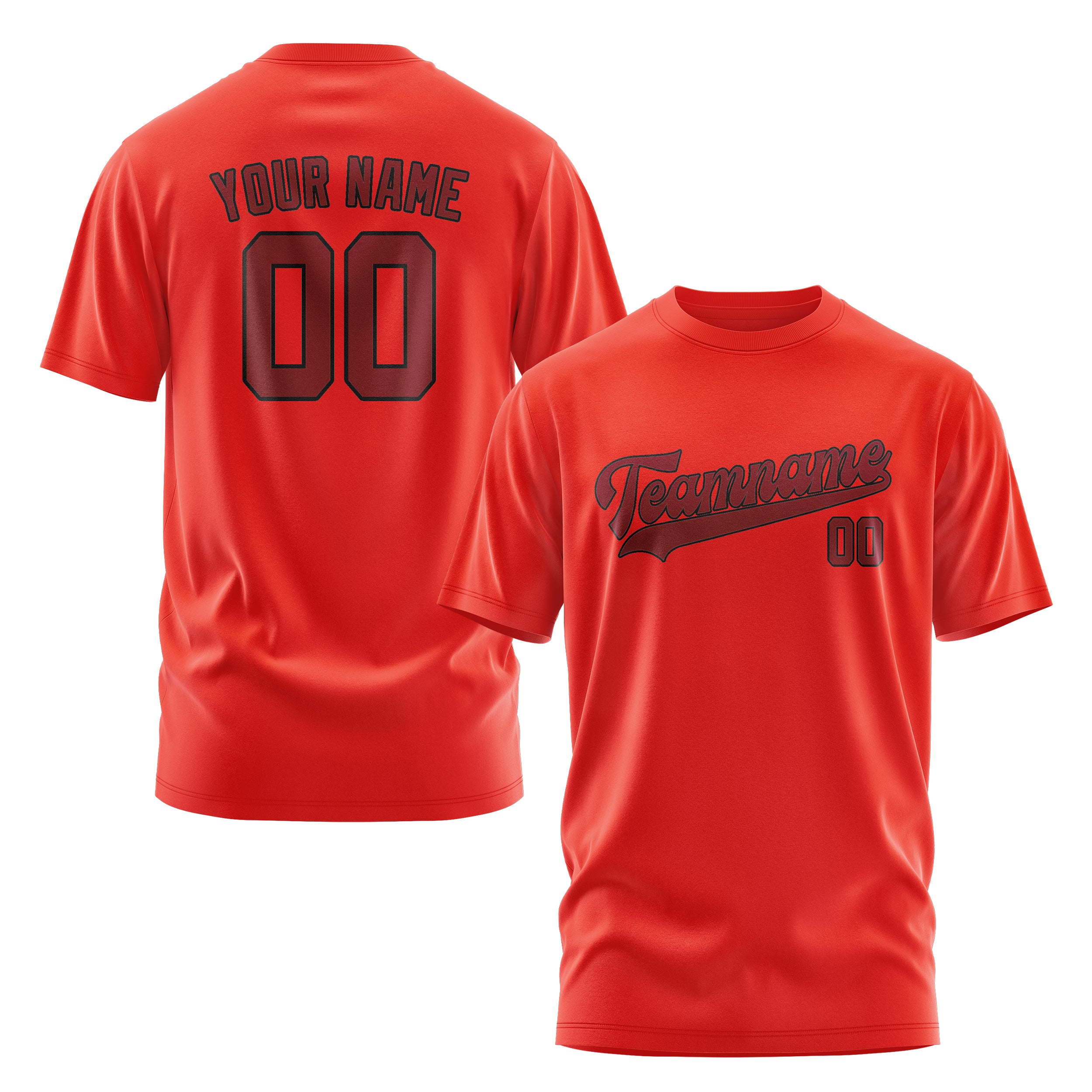 Maßgeschneidertes Orangerot Karmesinrot T-Shirt