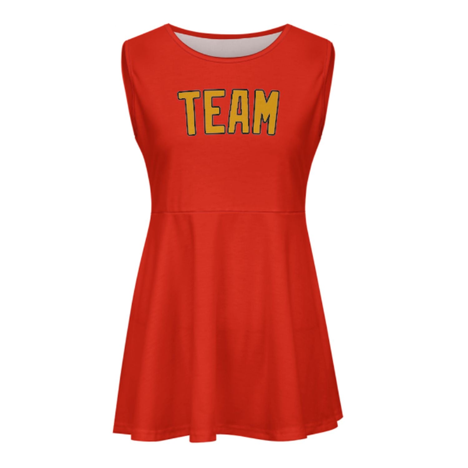Maßgeschneidertes Orangerot Gelb Cheerleader-Kleid