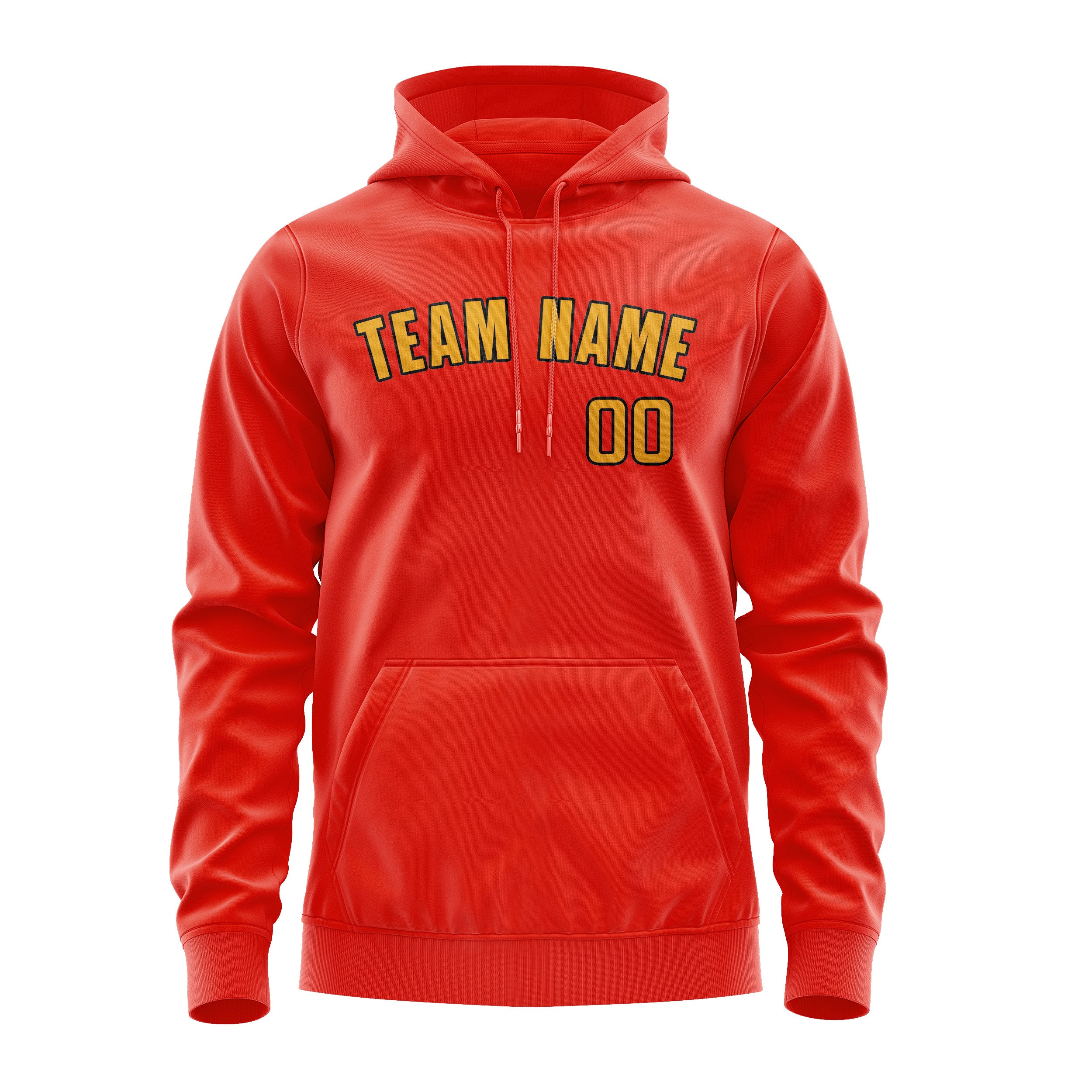 Maßgeschneidertes Orangerot Gelb Hoodie