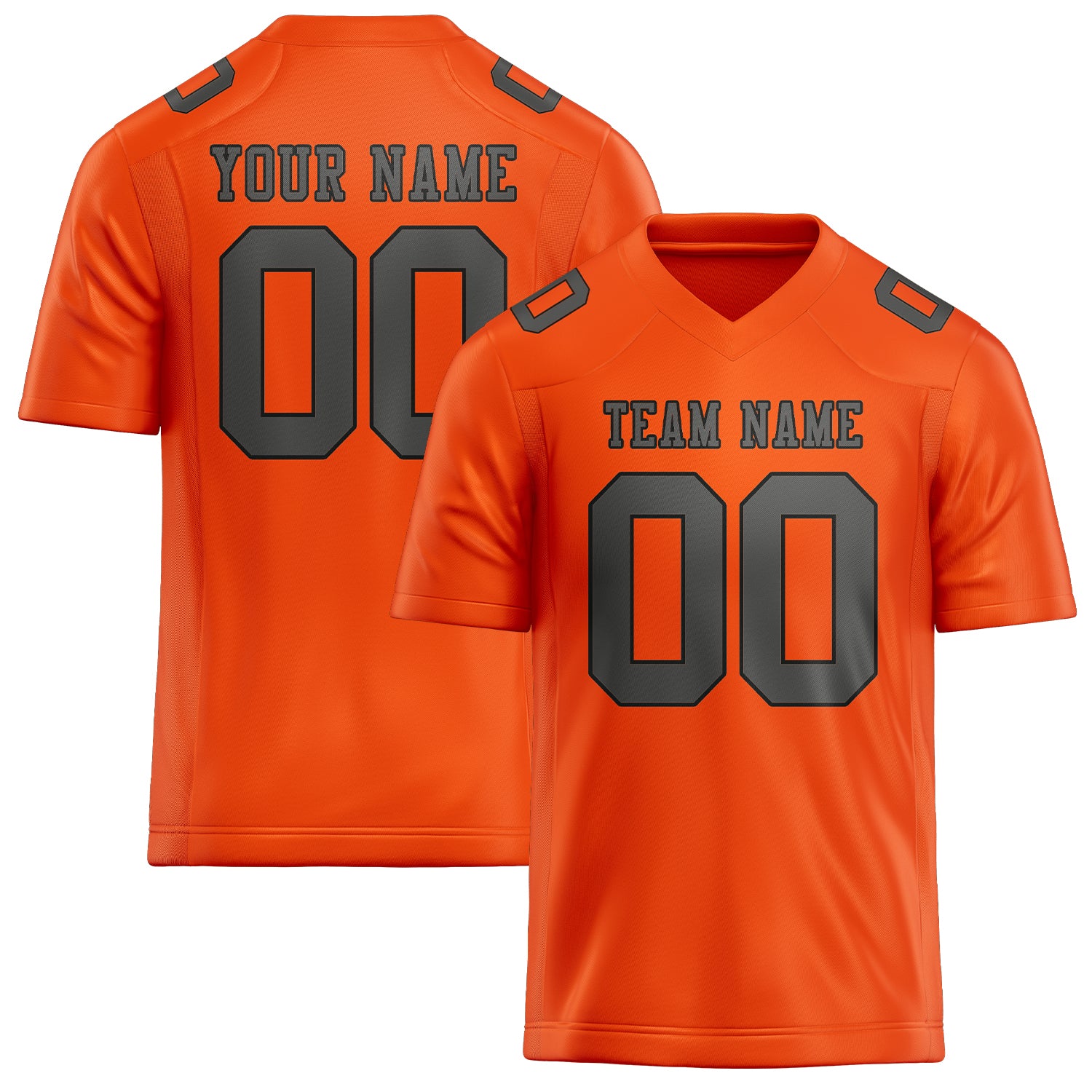 Maßgeschneidertes Professionelles Orangerot Dunkelgrau Rugbytrikot