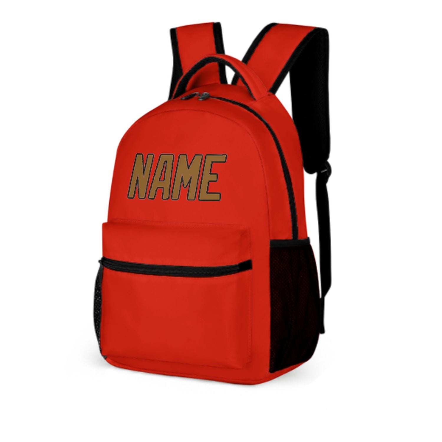 Maßgeschneidertes Orangerot Khaki Kinderrucksack