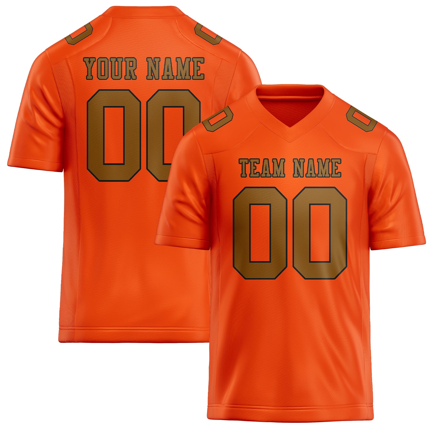 Maßgeschneidertes Professionelles Orangerot Khaki Rugbytrikot