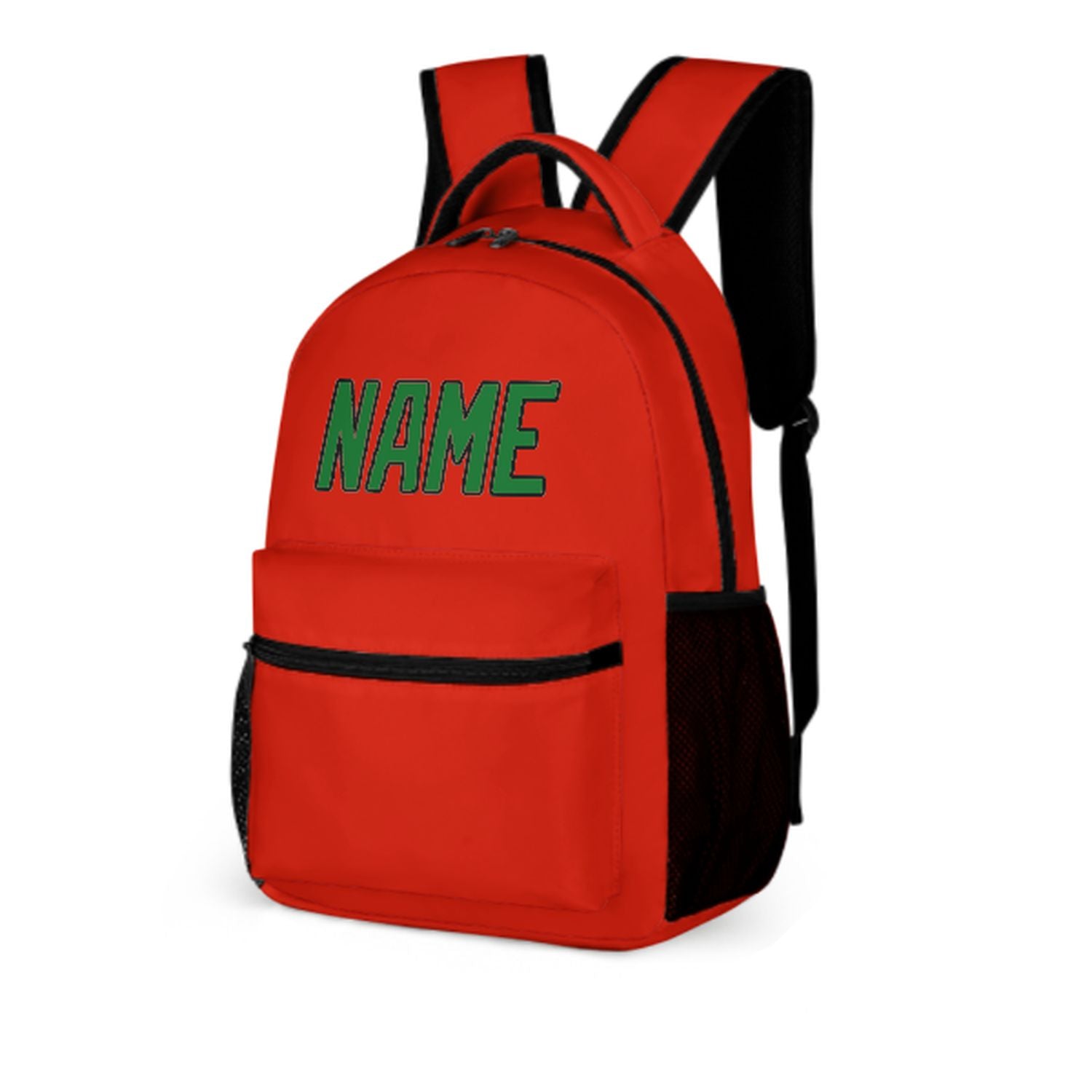 Maßgeschneidertes Orangerot Smaragdgrün Kinderrucksack
