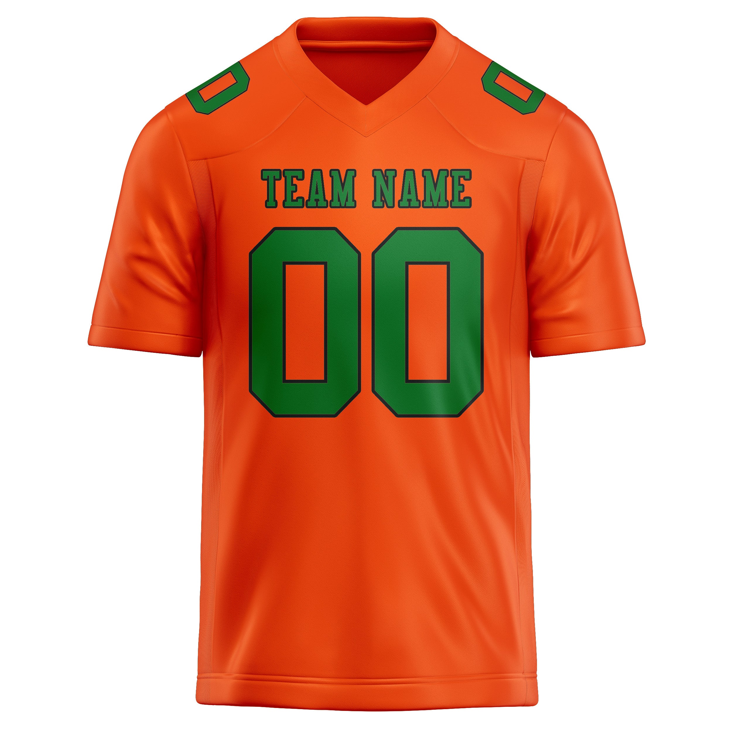 Maßgeschneidertes Professionelles Orangerot Smaragdgrün Rugbytrikot