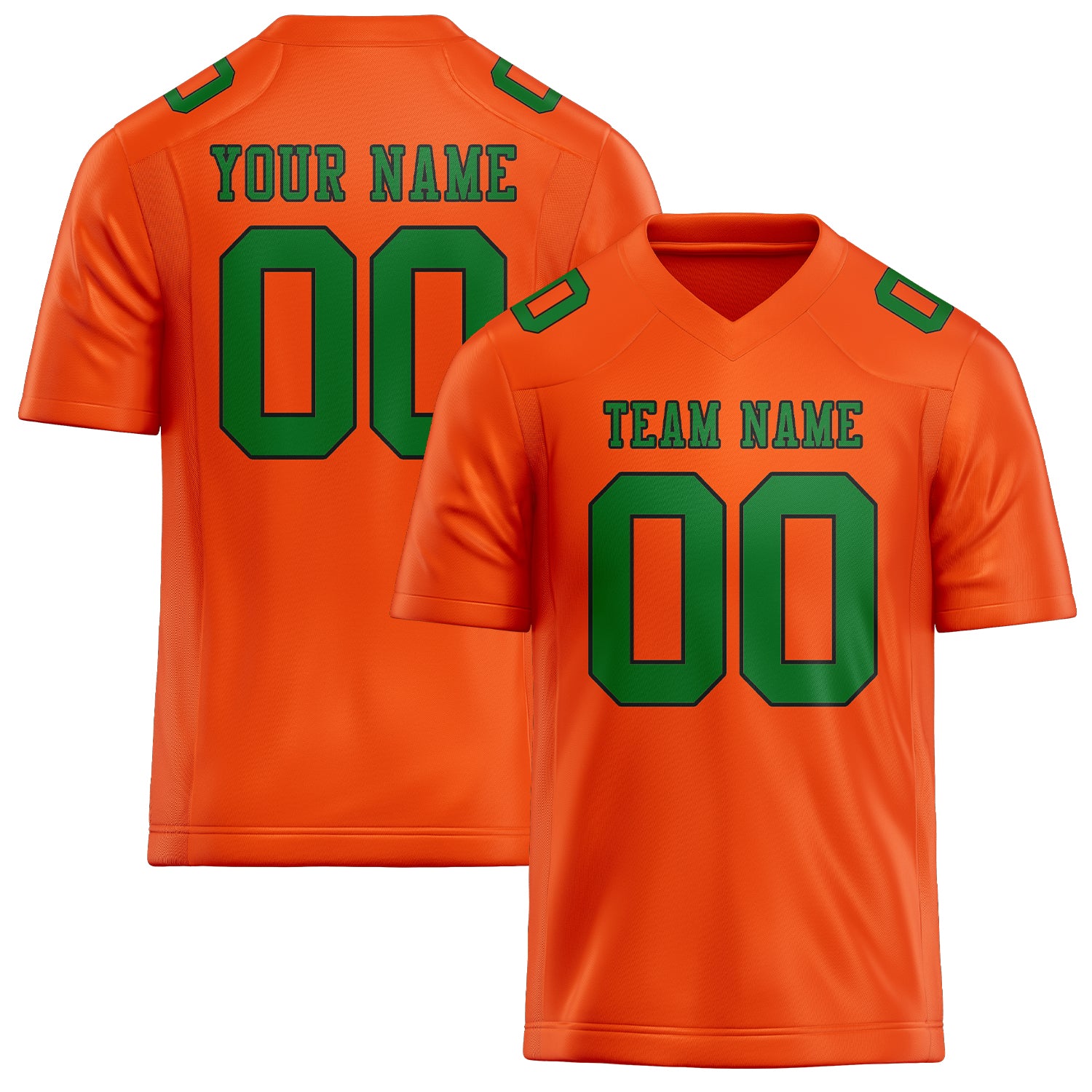 Maßgeschneidertes Professionelles Orangerot Smaragdgrün Rugbytrikot