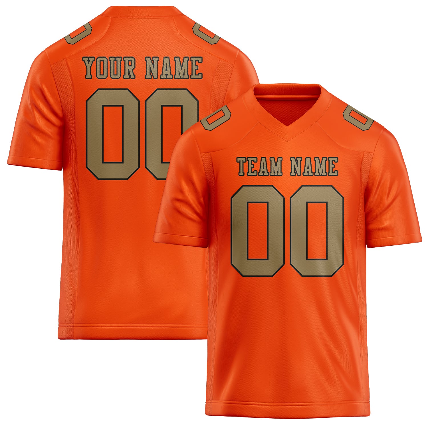 Maßgeschneidertes Professionelles Orangerot Hellkhaki Rugbytrikot