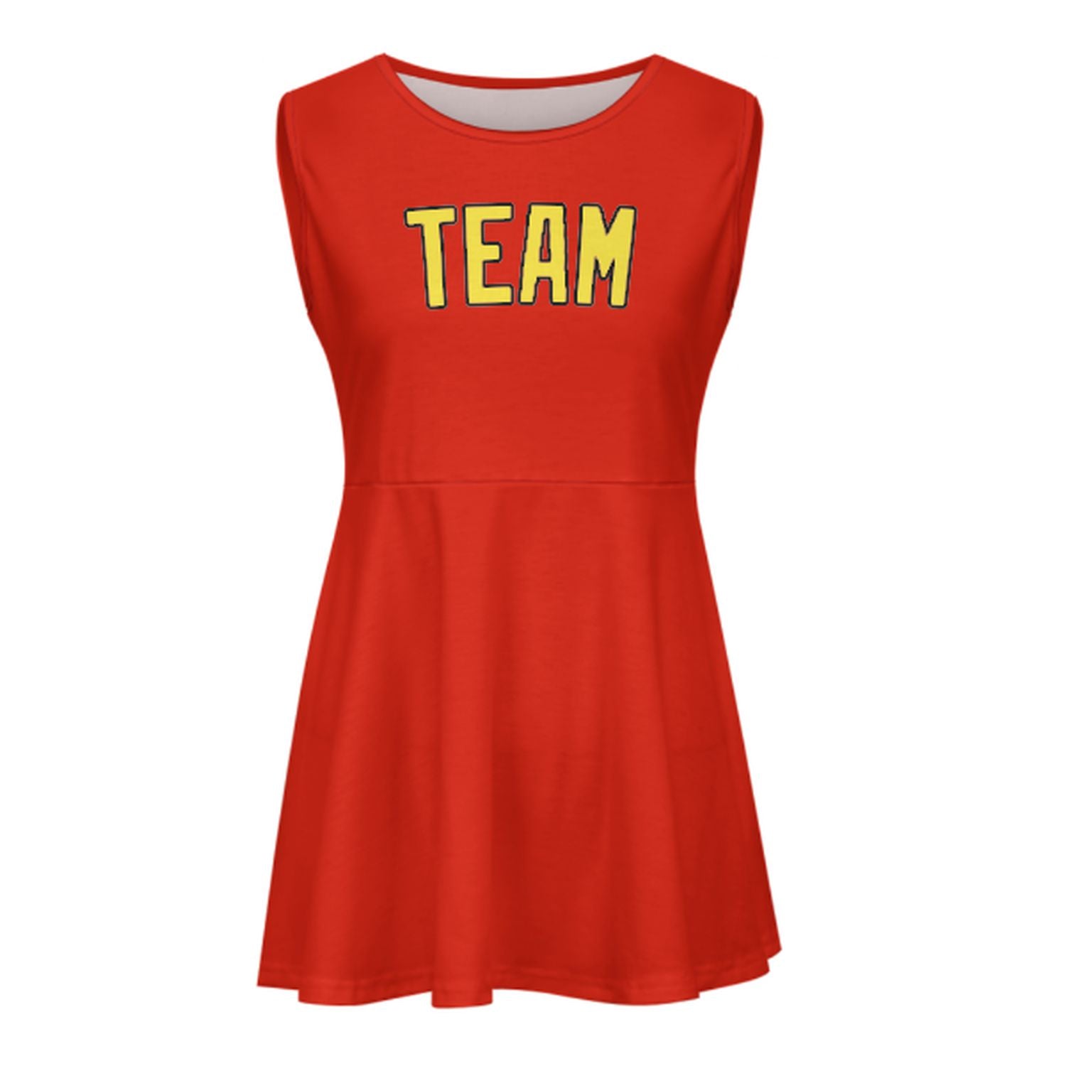 Maßgeschneidertes Orangerot Blassgelb Cheerleader-Kleid