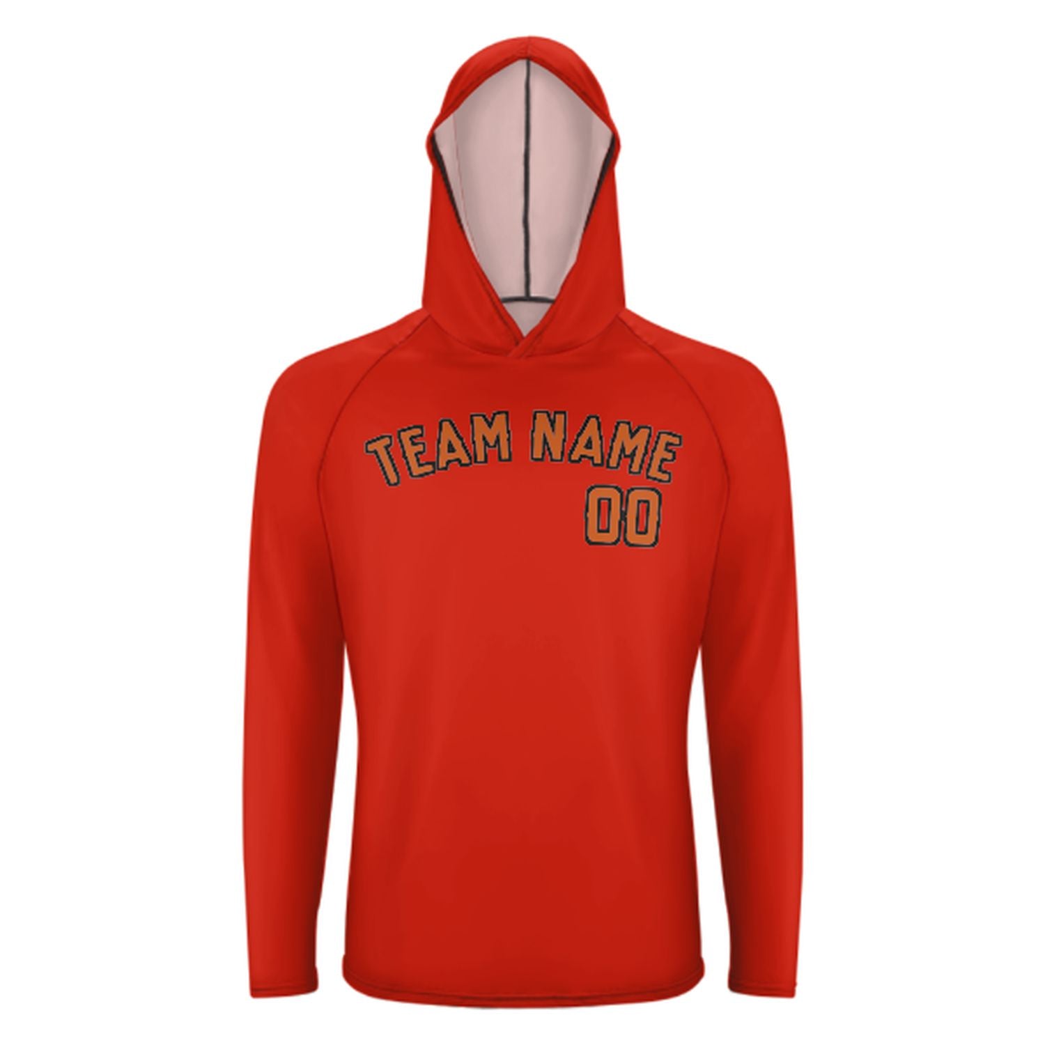 Maßgeschneidertes Orangerot Orange UV-Hoodie