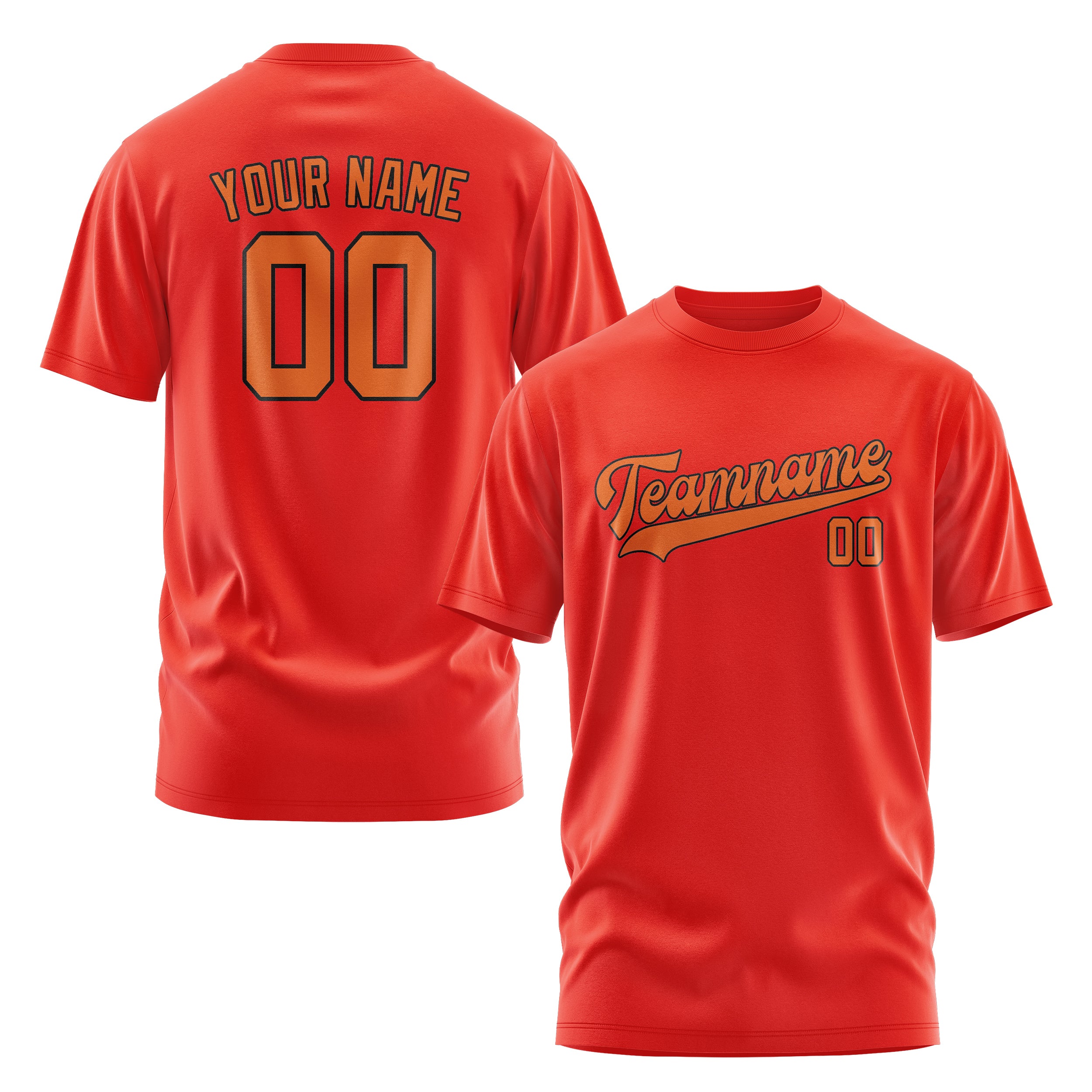 Maßgeschneidertes Orangerot Orange T-Shirt