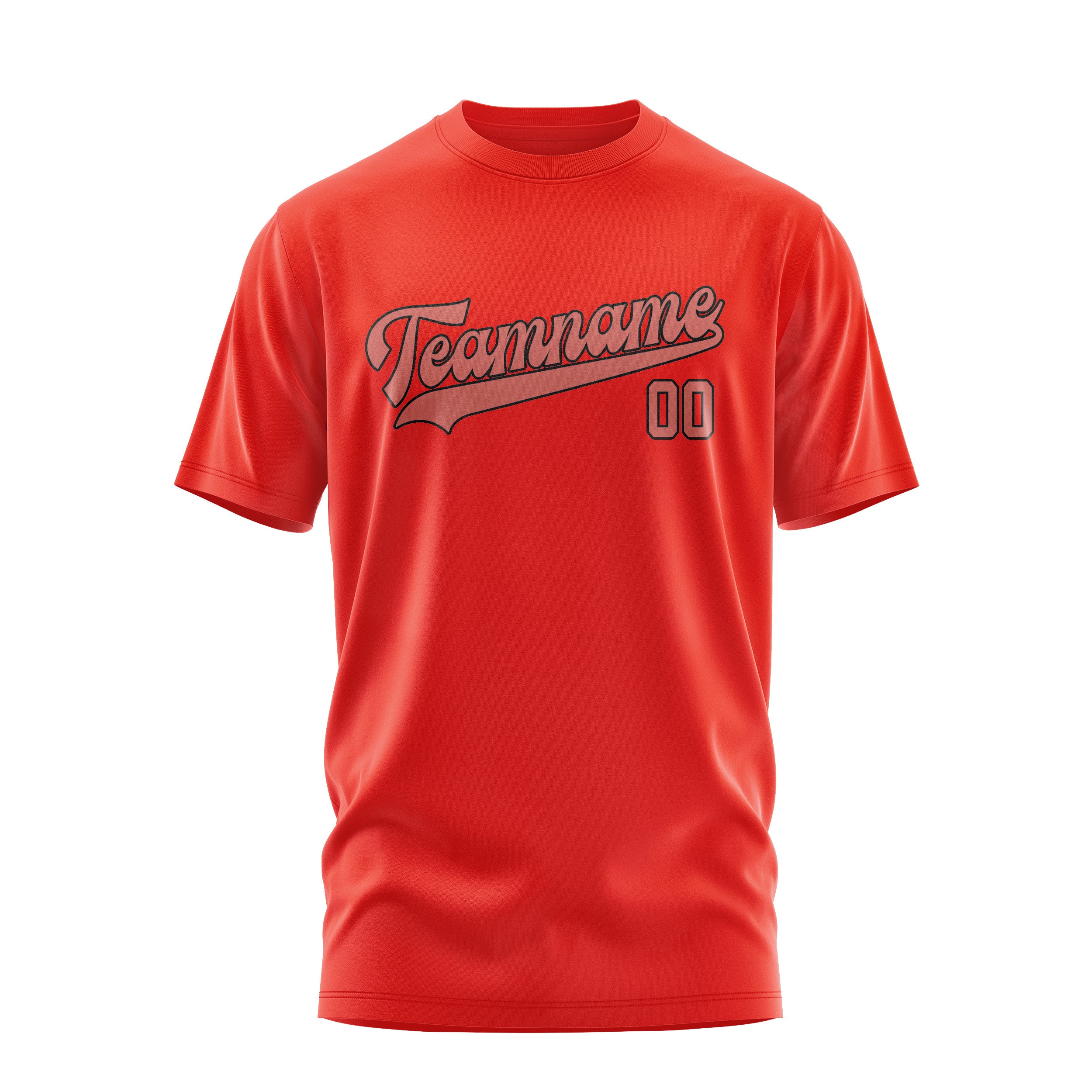 Maßgeschneidertes Orangerot Kupferrose T-Shirt