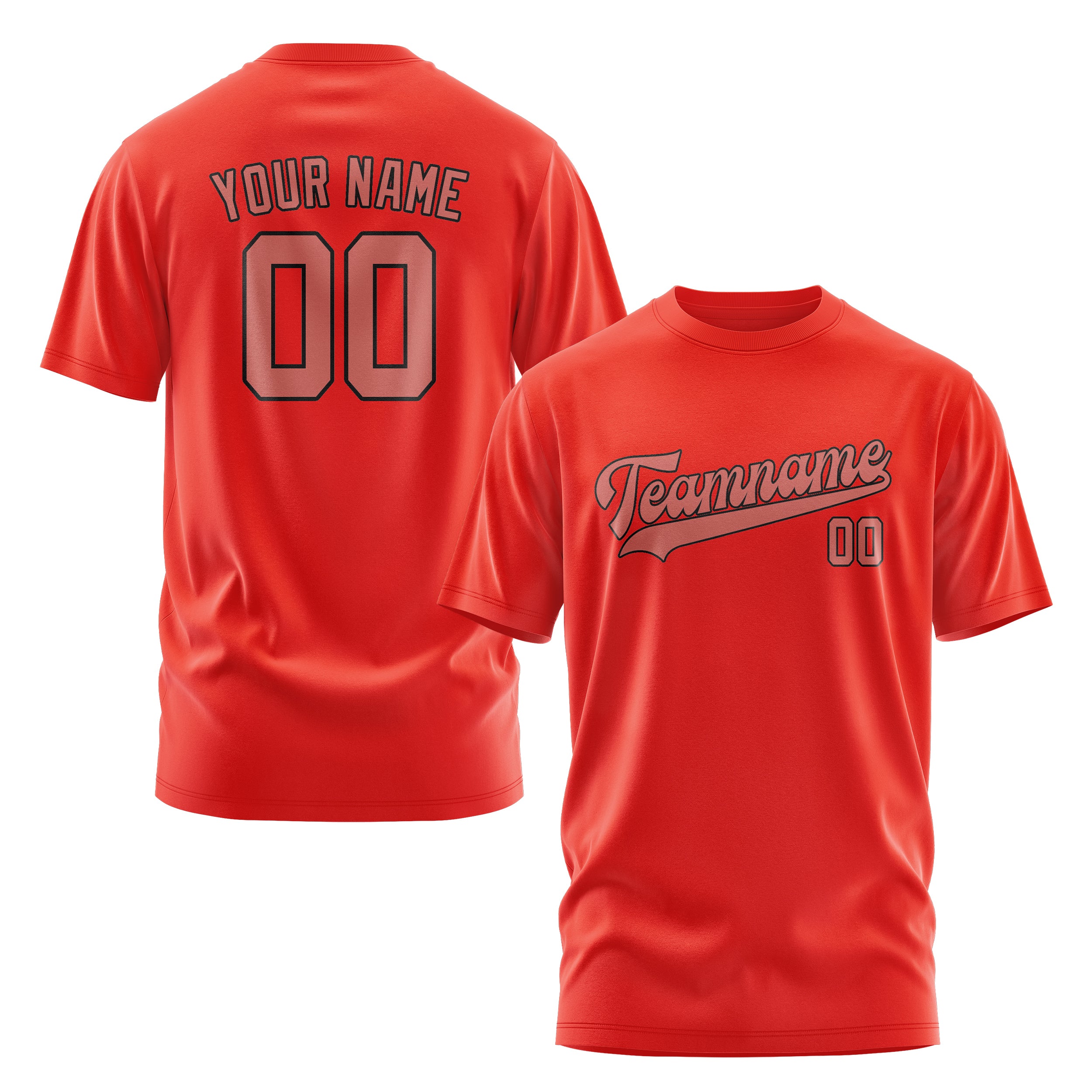Maßgeschneidertes Orangerot Kupferrose T-Shirt