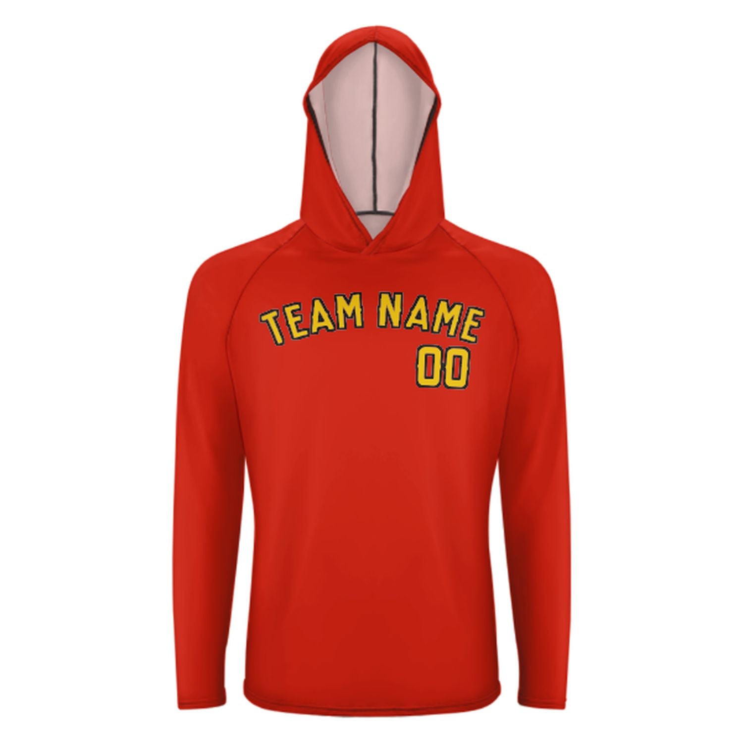 Maßgeschneidertes Orangerot Gold UV-Hoodie