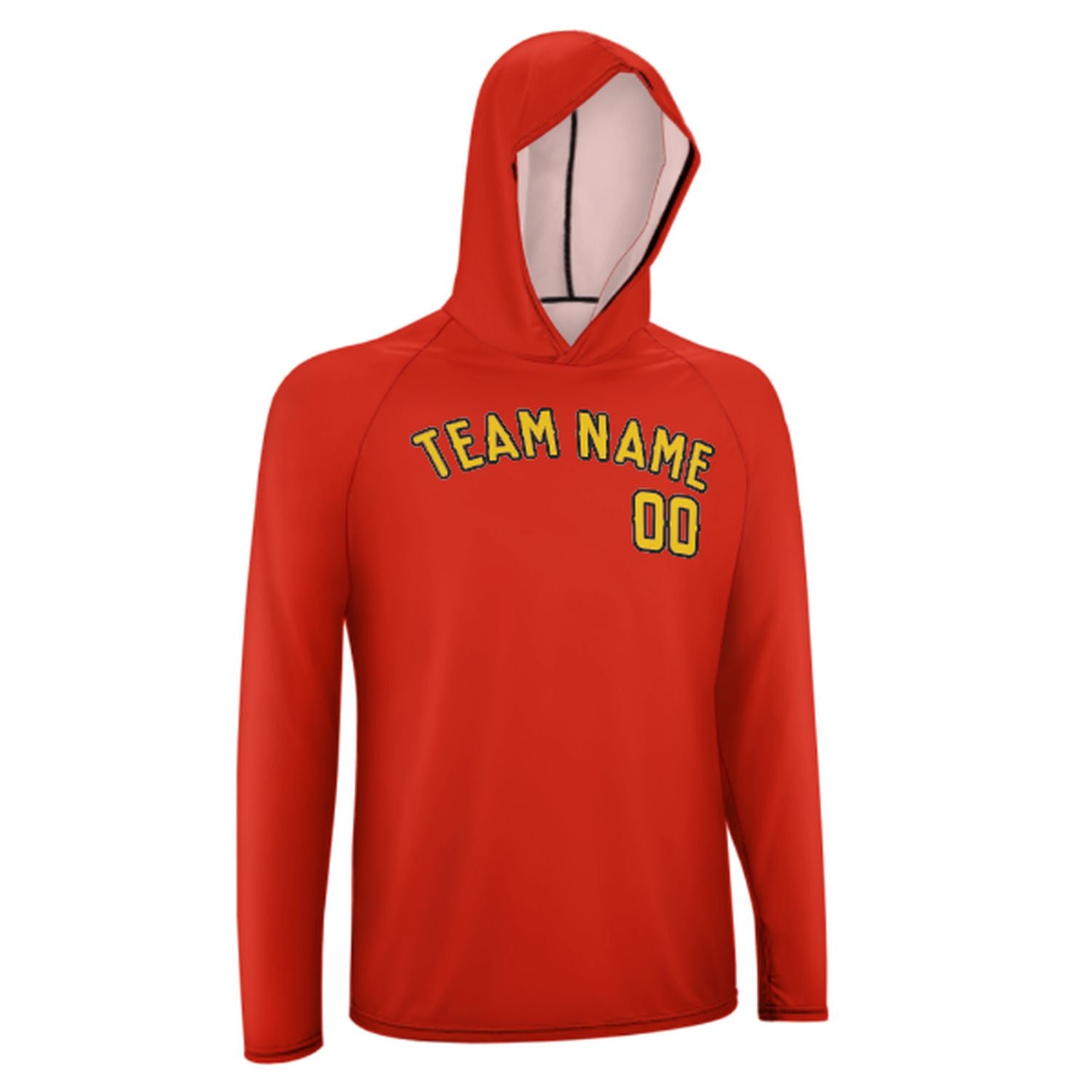 Maßgeschneidertes Orangerot Gold UV-Hoodie