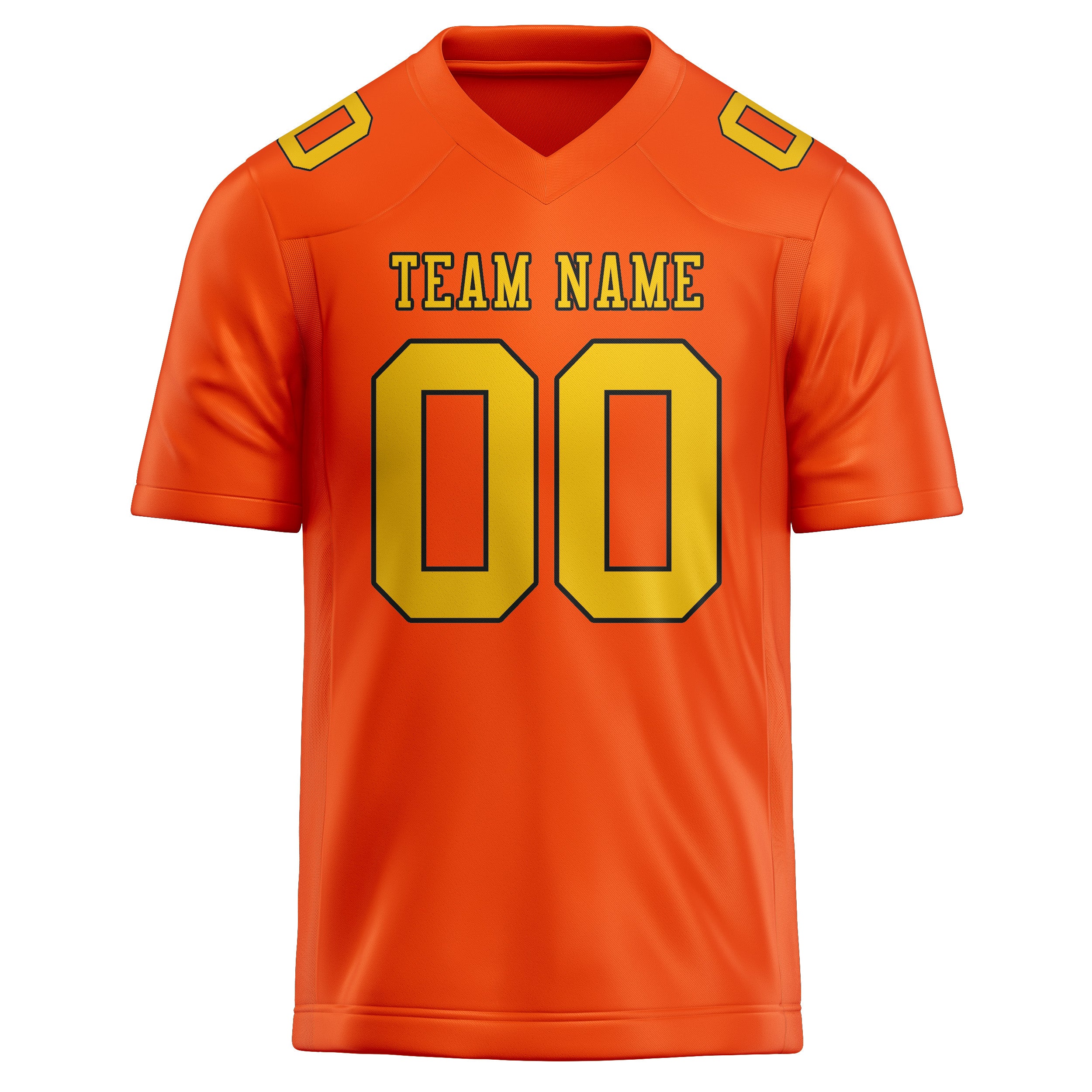 Maßgeschneidertes Professionelles Orangerot Gold Rugbytrikot
