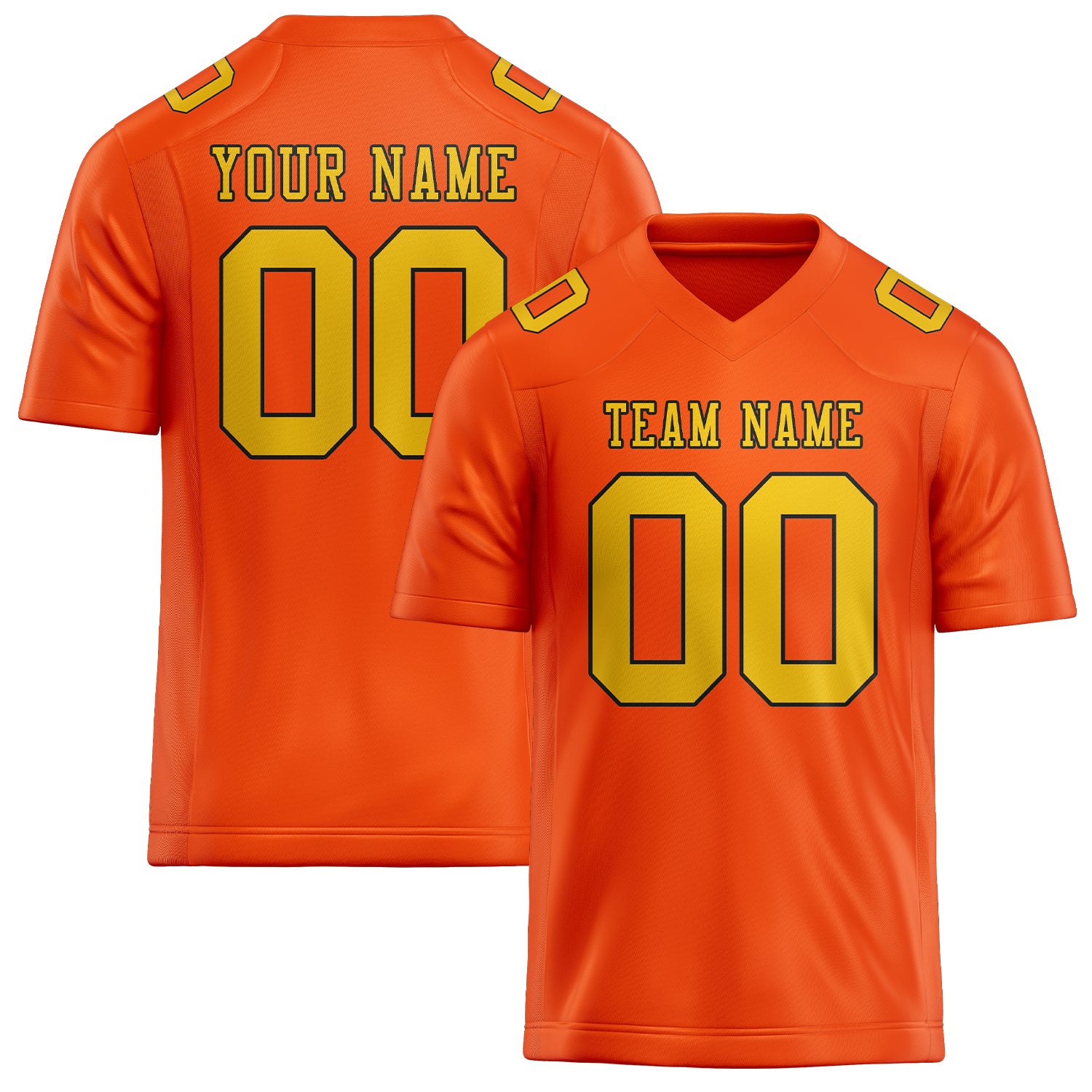 Maßgeschneidertes Professionelles Orangerot Gold Rugbytrikot