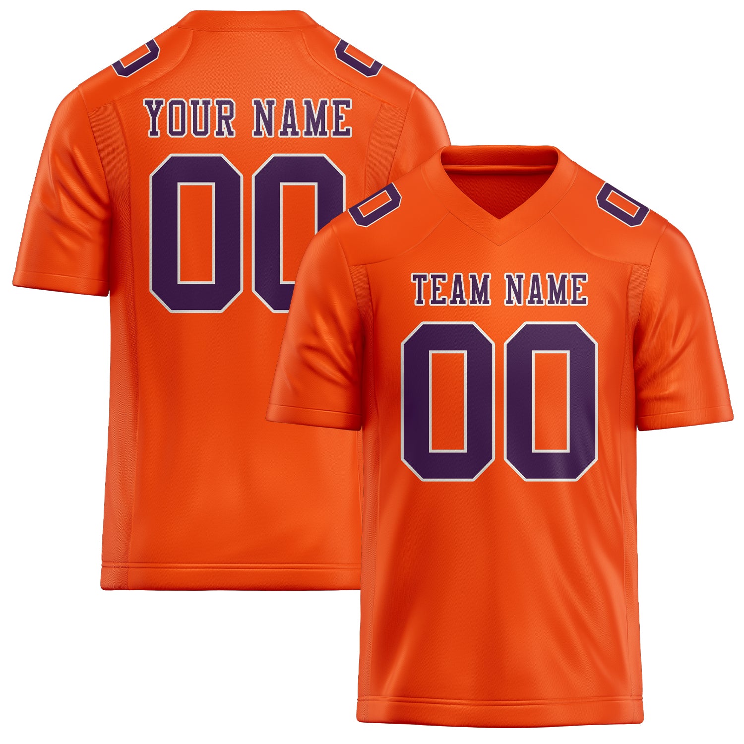 Maßgeschneidertes Professionelles Orangerot Lila Rugbytrikot
