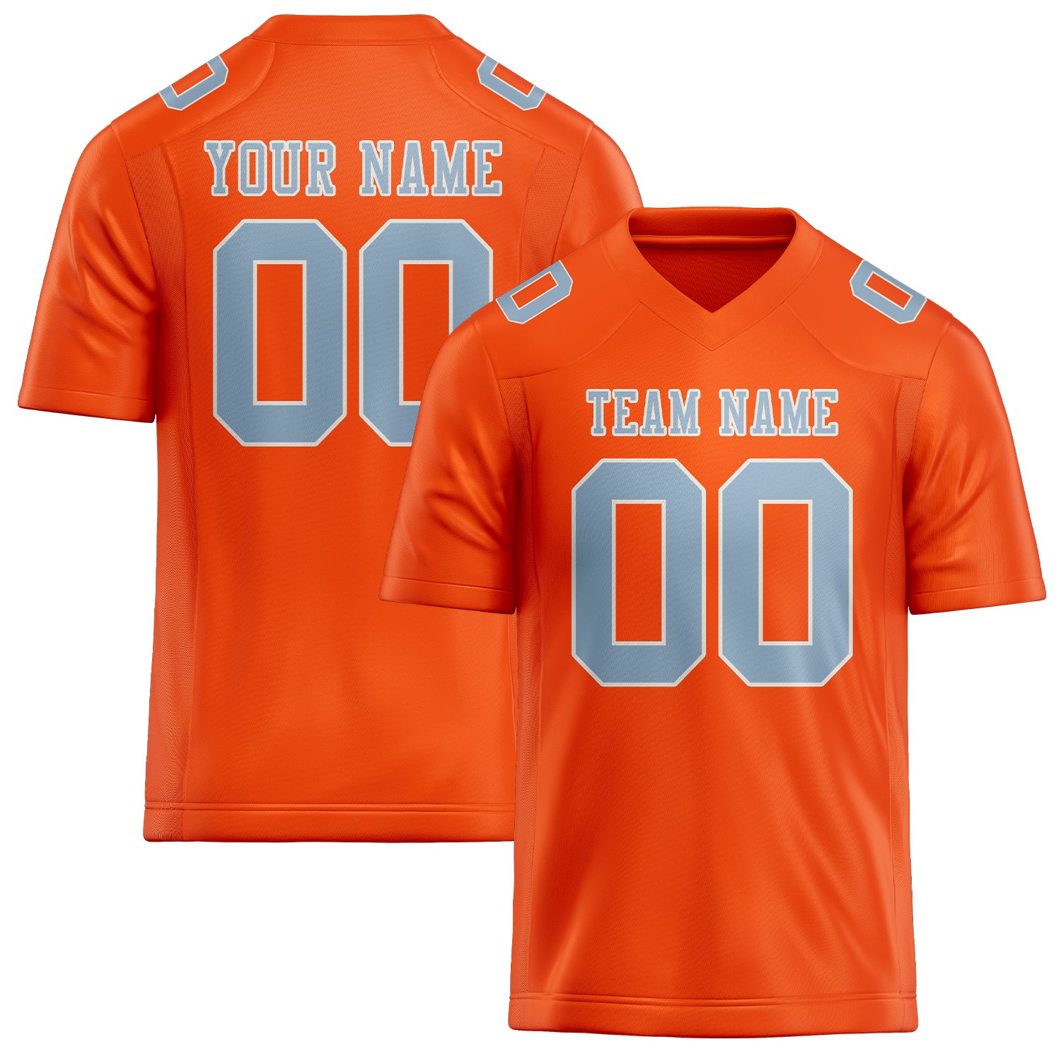 Maßgeschneidertes Professionelles Orangerot Hellblau Rugbytrikot