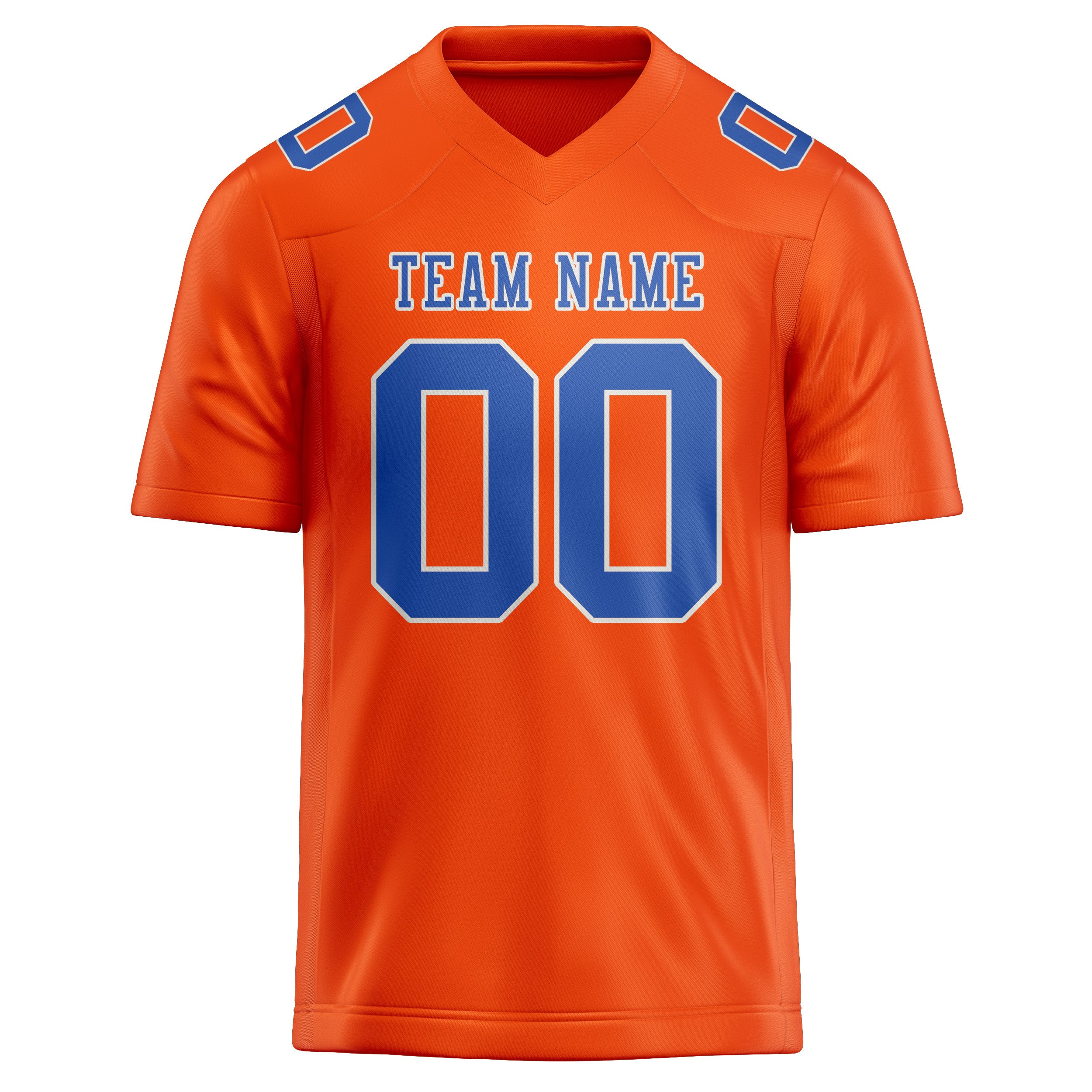 Maßgeschneidertes Professionelles Orangerot Himmelblau Rugbytrikot