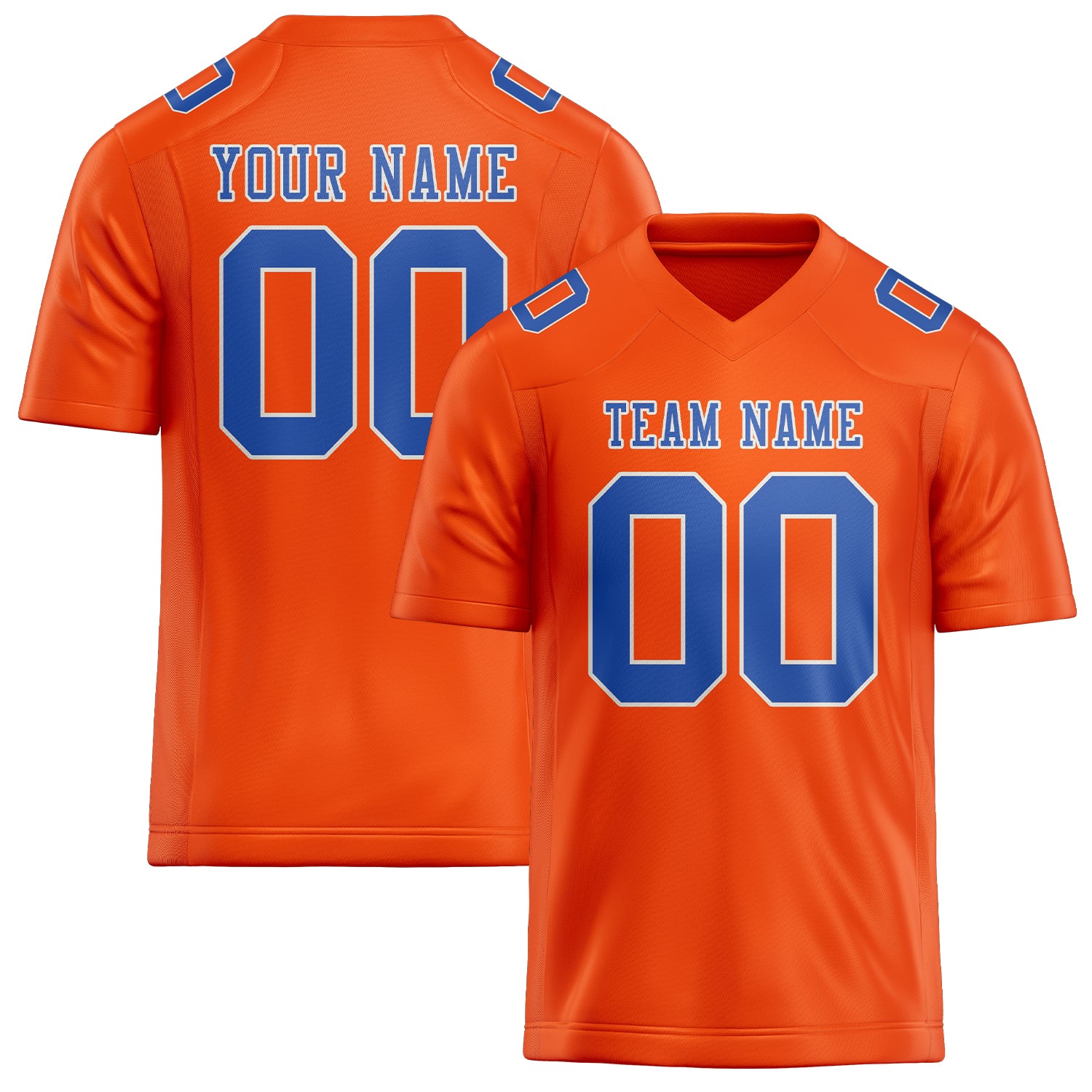 Maßgeschneidertes Professionelles Orangerot Himmelblau Rugbytrikot