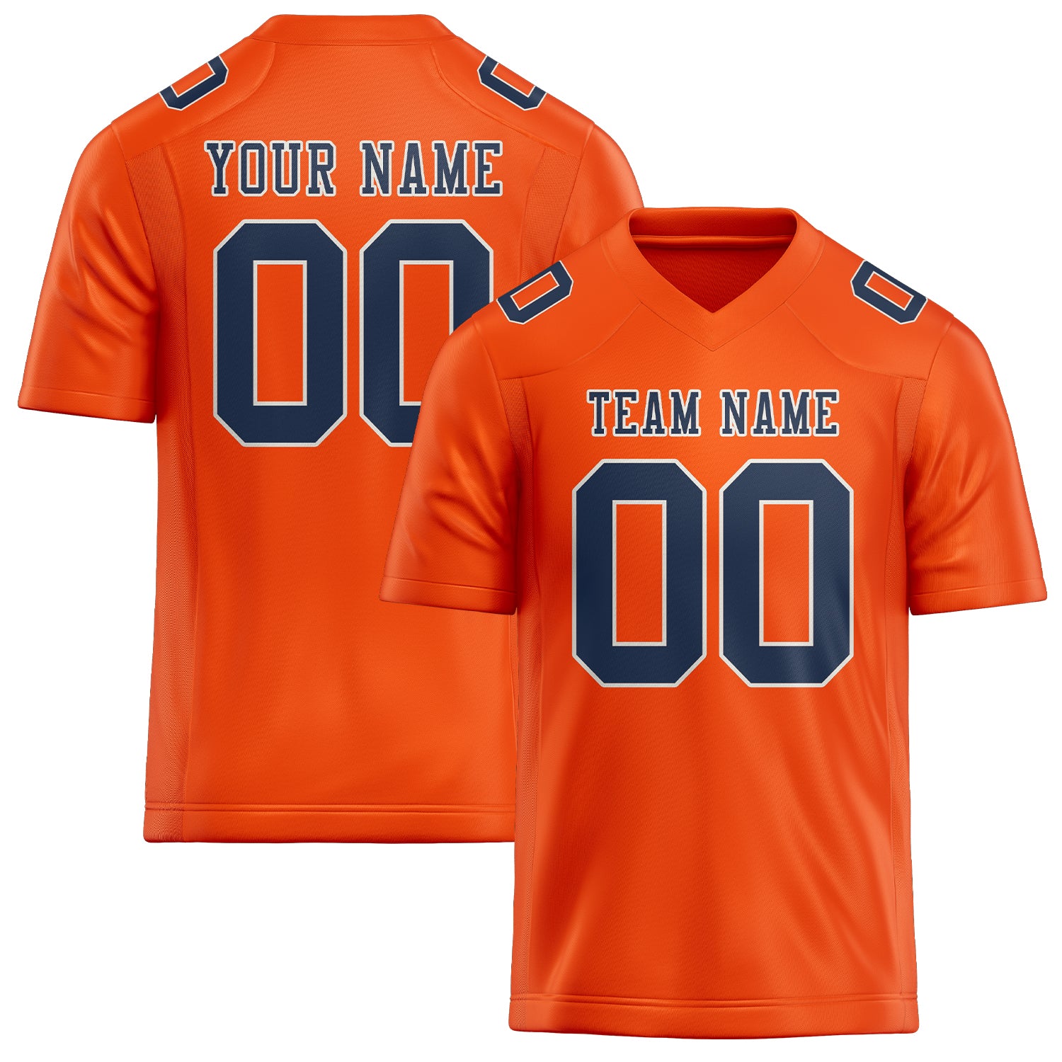 Maßgeschneidertes Professionelles Orangerot Marineblau Rugbytrikot