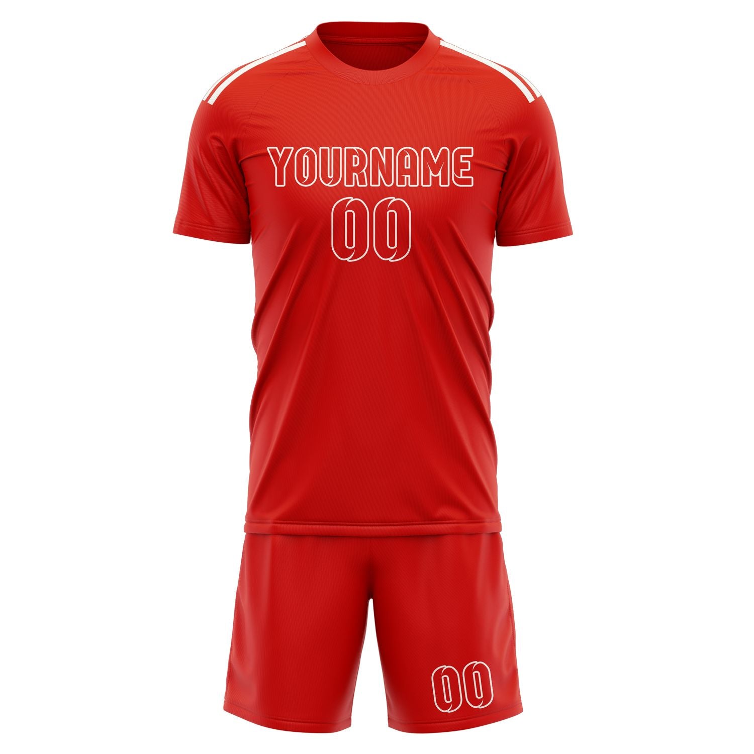 Maßgeschneidertes Professionelles Orangerot Orangerot Fußballtrikot-Set