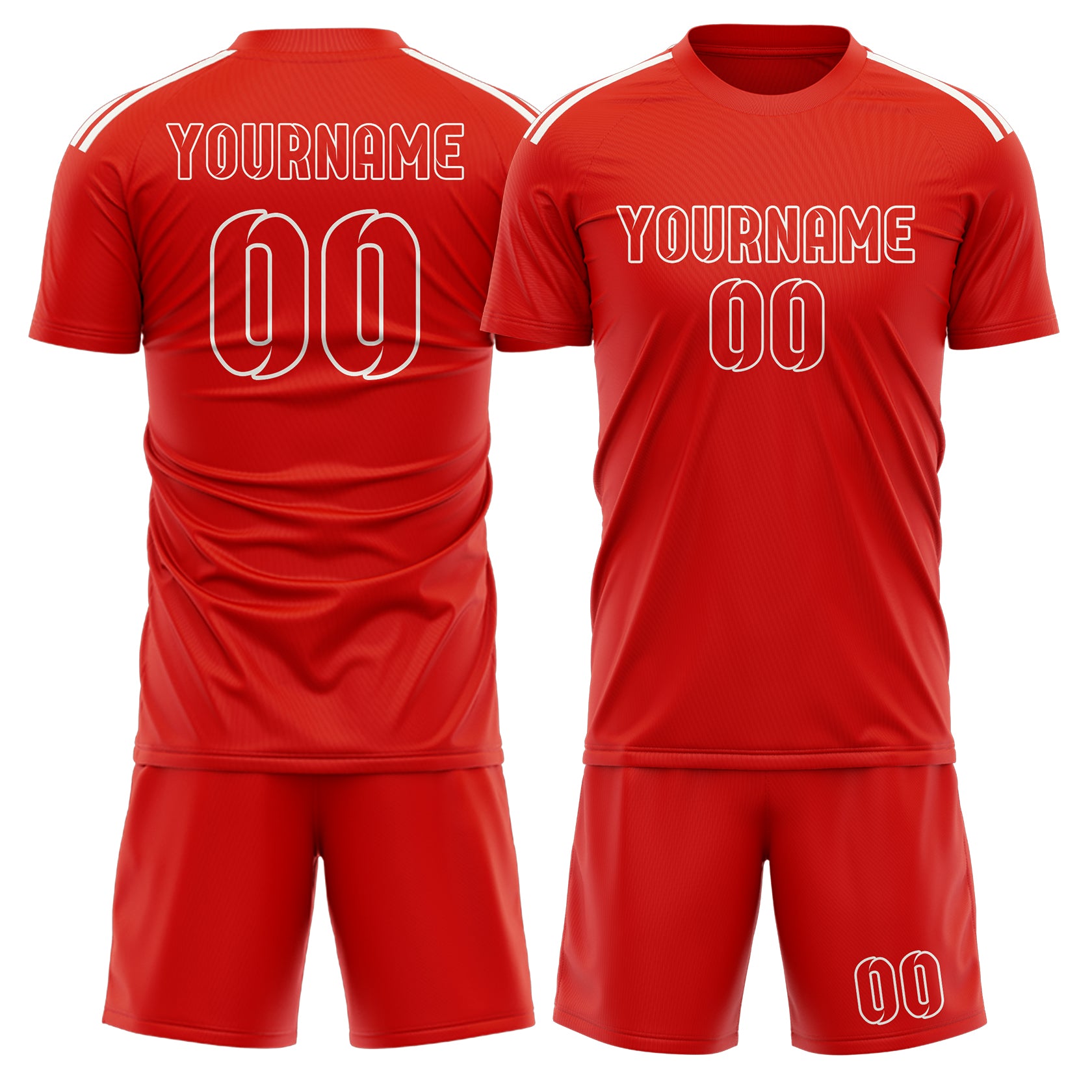 Maßgeschneidertes Professionelles Orangerot Orangerot Fußballtrikot-Set