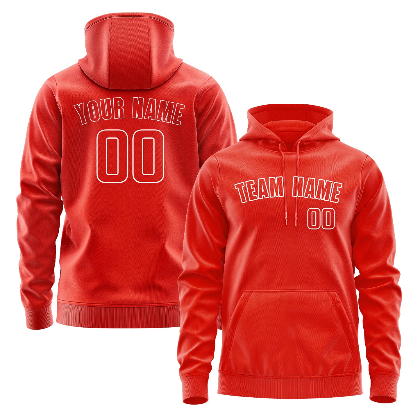Maßgeschneidertes Orangerot Orangerot Hoodie