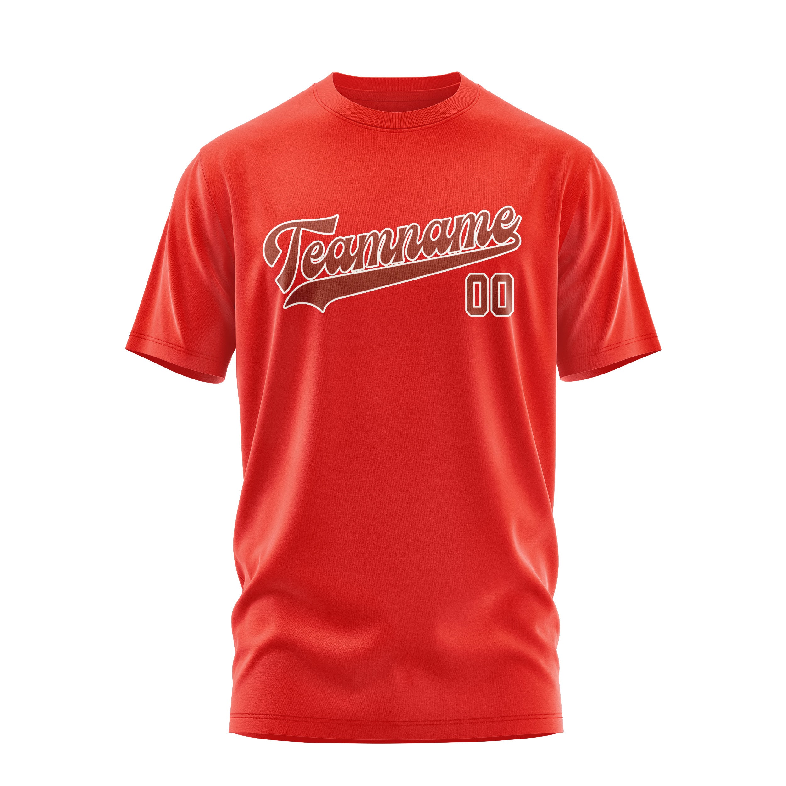 Maßgeschneidertes Orangerot Korallenrot T-Shirt