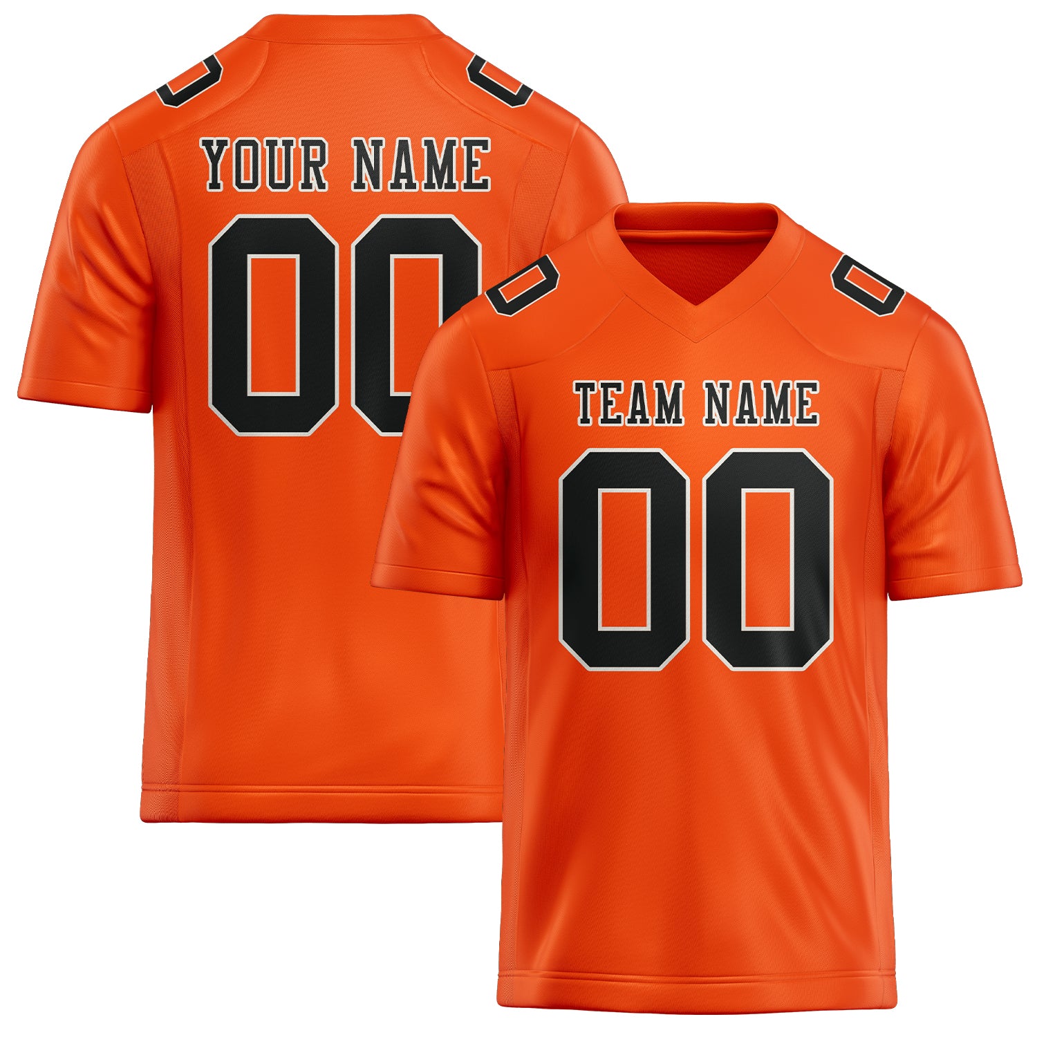 Maßgeschneidertes Professionelles Orangerot Schwarz Rugbytrikot