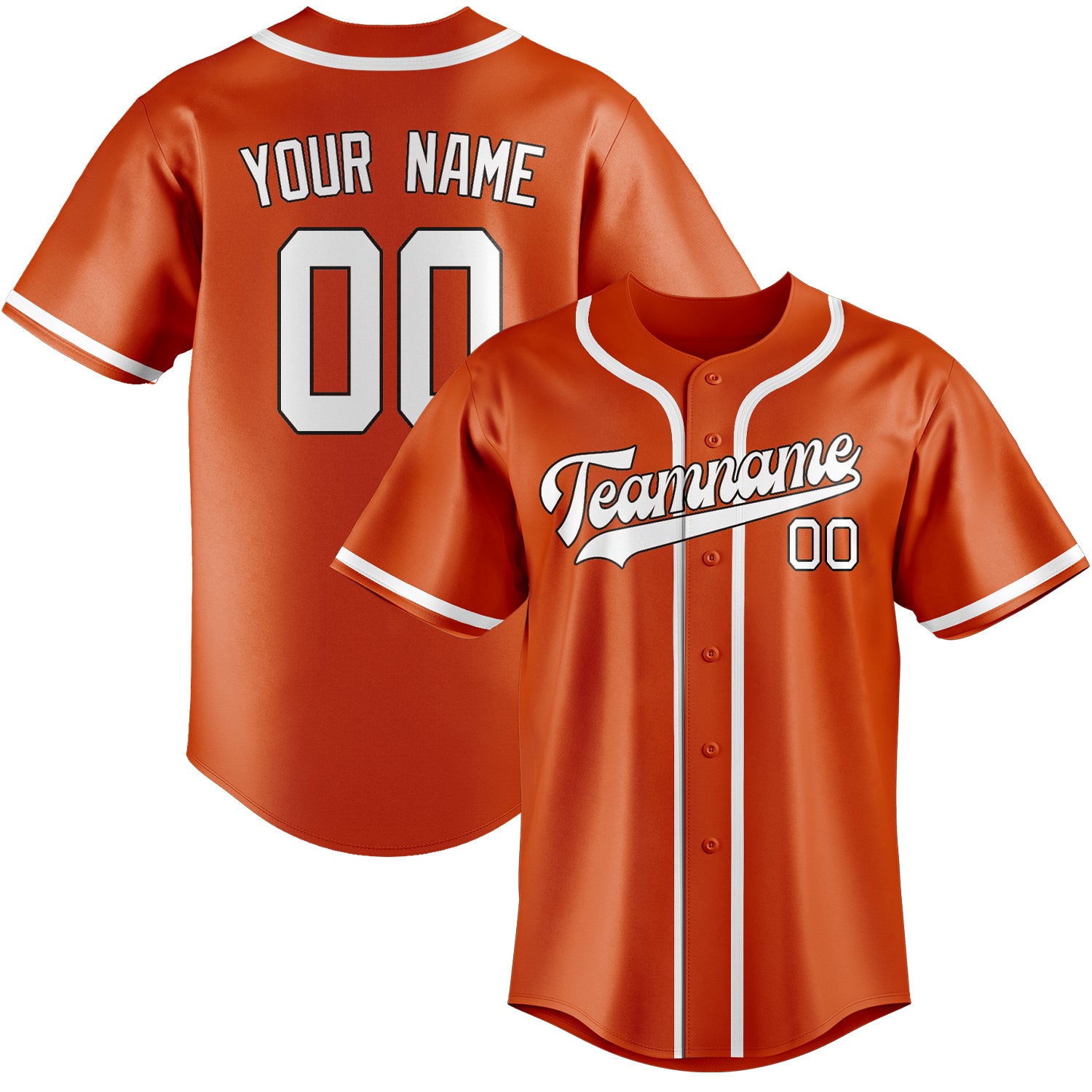 Benutzerdefiniertes Professionelles Orangerot Weiß Baseballtrikot
