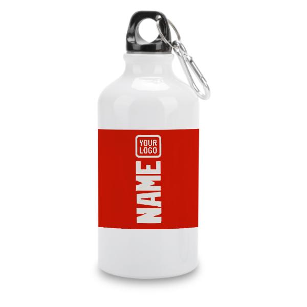 Maßgeschneidertes Orangerot Weiß Sportflasche