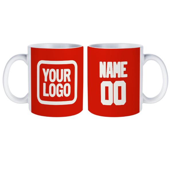 Tazza personalizzata arancione rossa bianca