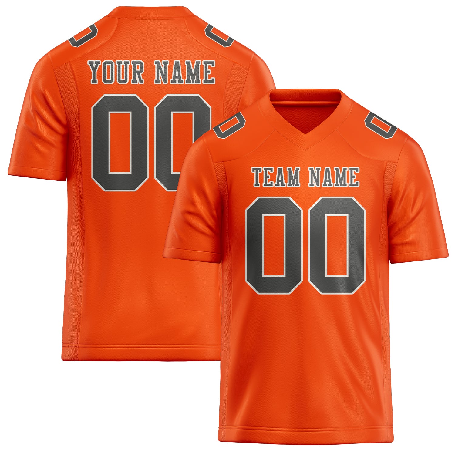Maßgeschneidertes Professionelles Orangerot Dunkelgrau Rugbytrikot