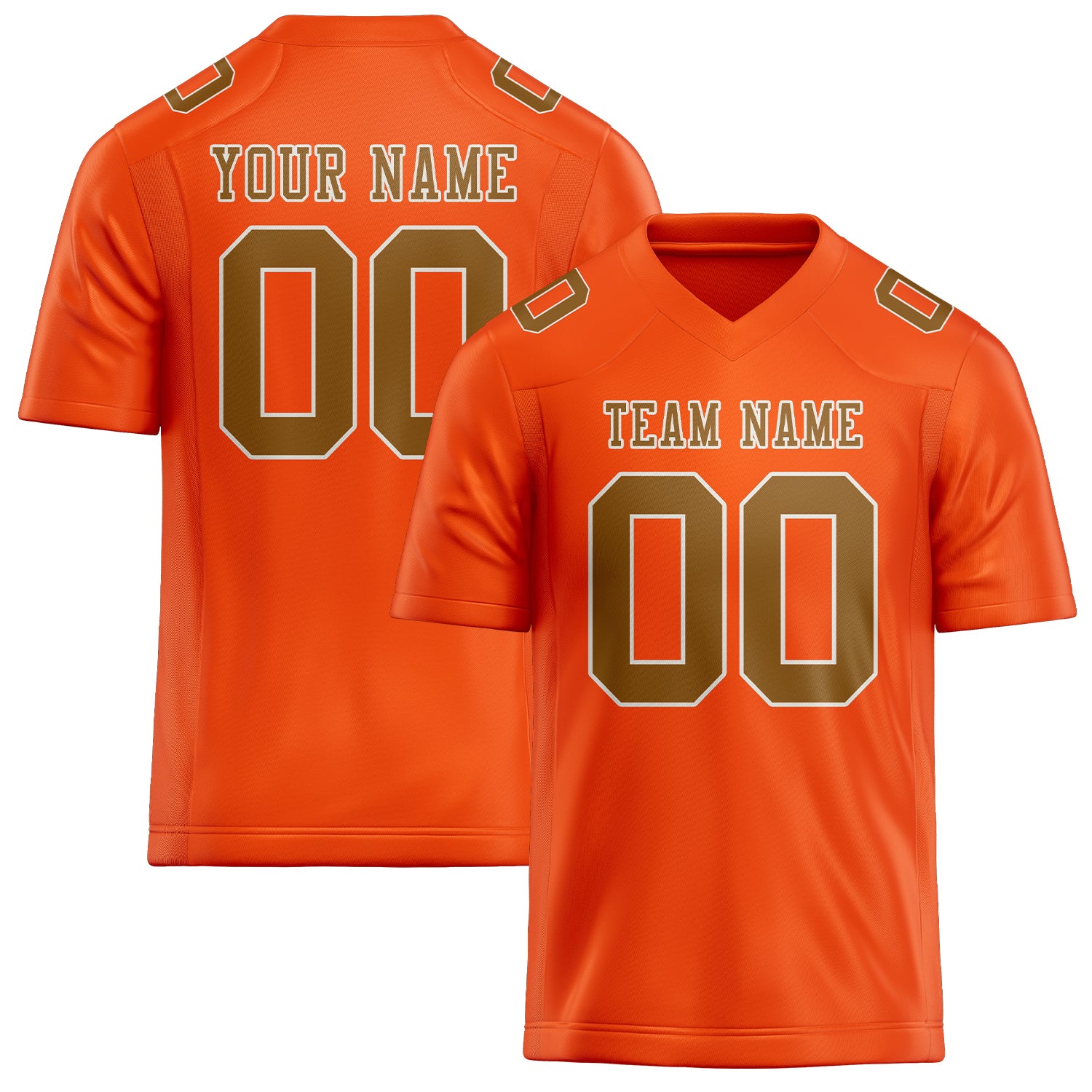 Maßgeschneidertes Professionelles Orangerot Khaki Rugbytrikot