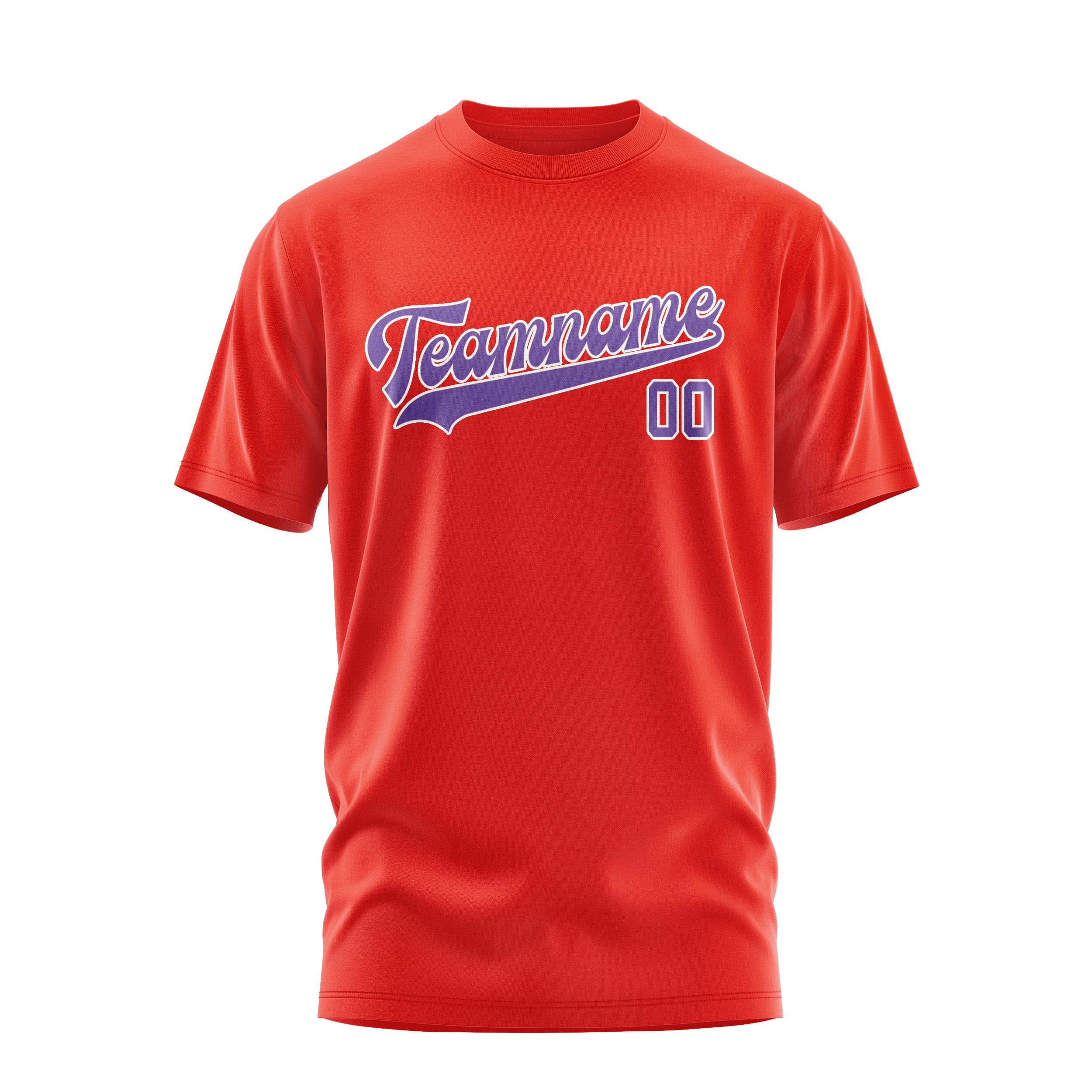 Maßgeschneidertes Orangerot Lavendel T-Shirt