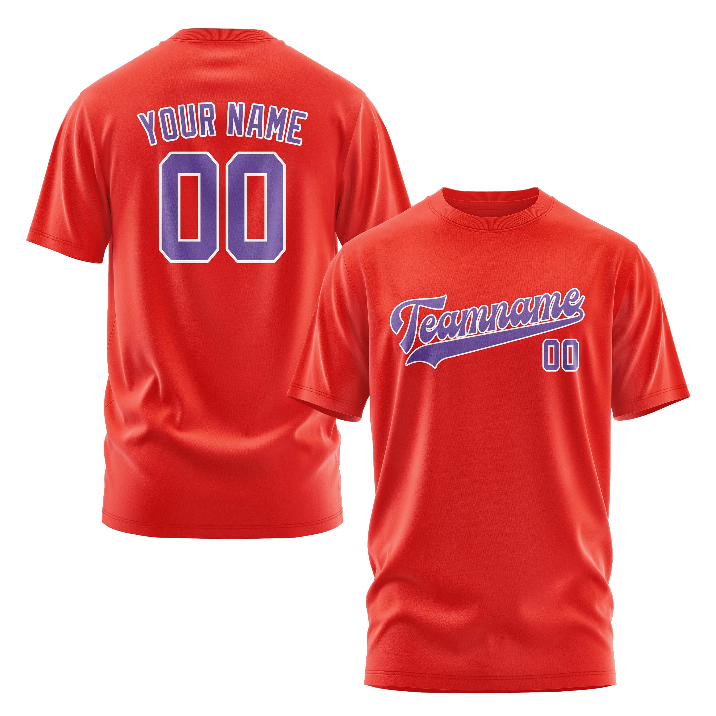 Maßgeschneidertes Orangerot Lavendel T-Shirt