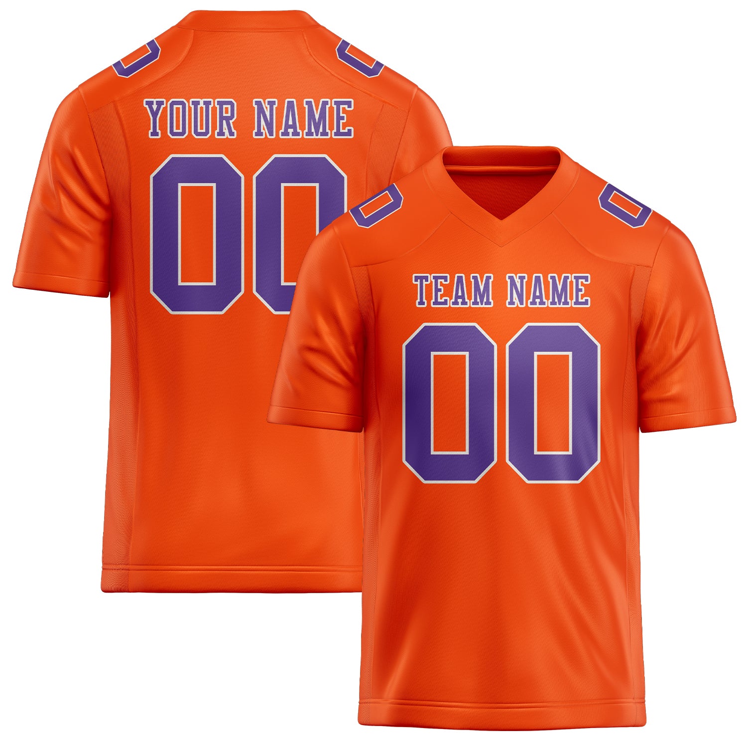 Maßgeschneidertes Professionelles Orangerot Lavendel Rugbytrikot