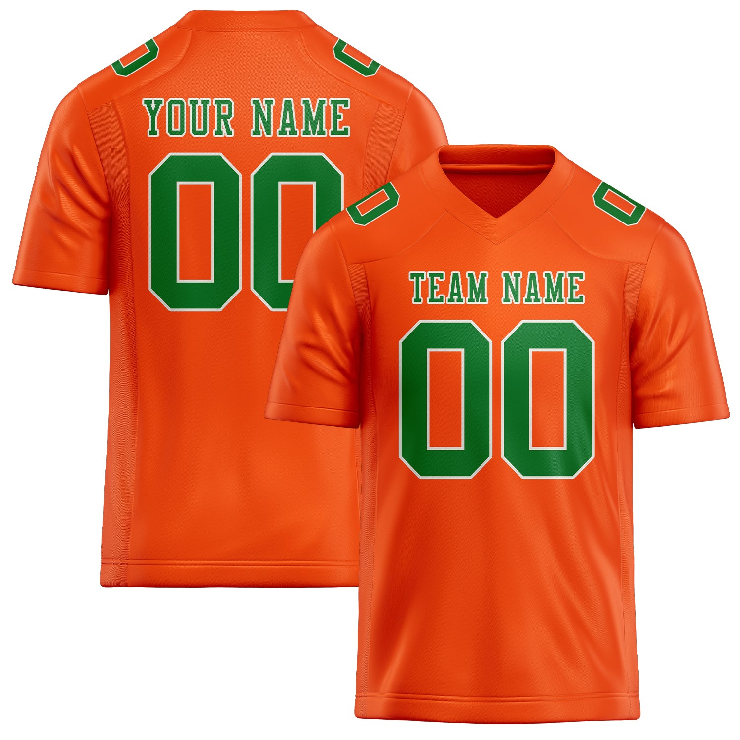 Maßgeschneidertes Professionelles Orangerot Smaragdgrün Rugbytrikot
