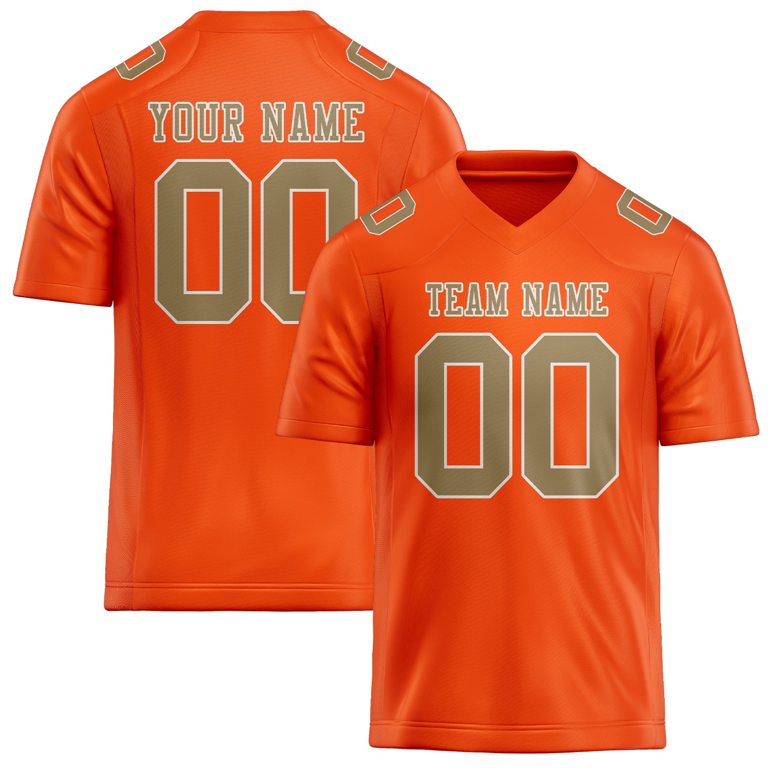 Maßgeschneidertes Professionelles Orangerot Hellkhaki Rugbytrikot