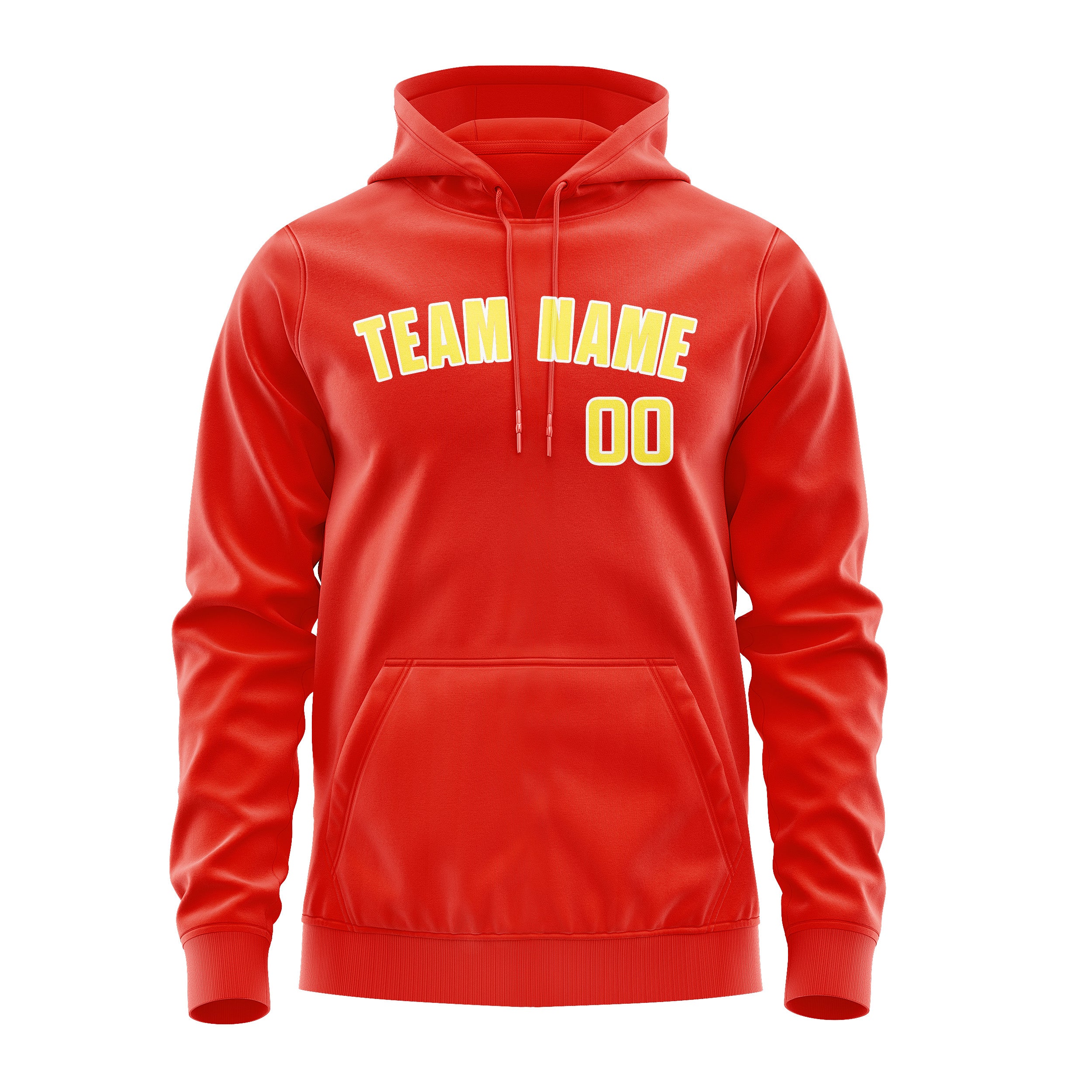 Maßgeschneidertes Orangerot Blassgelb Hoodie