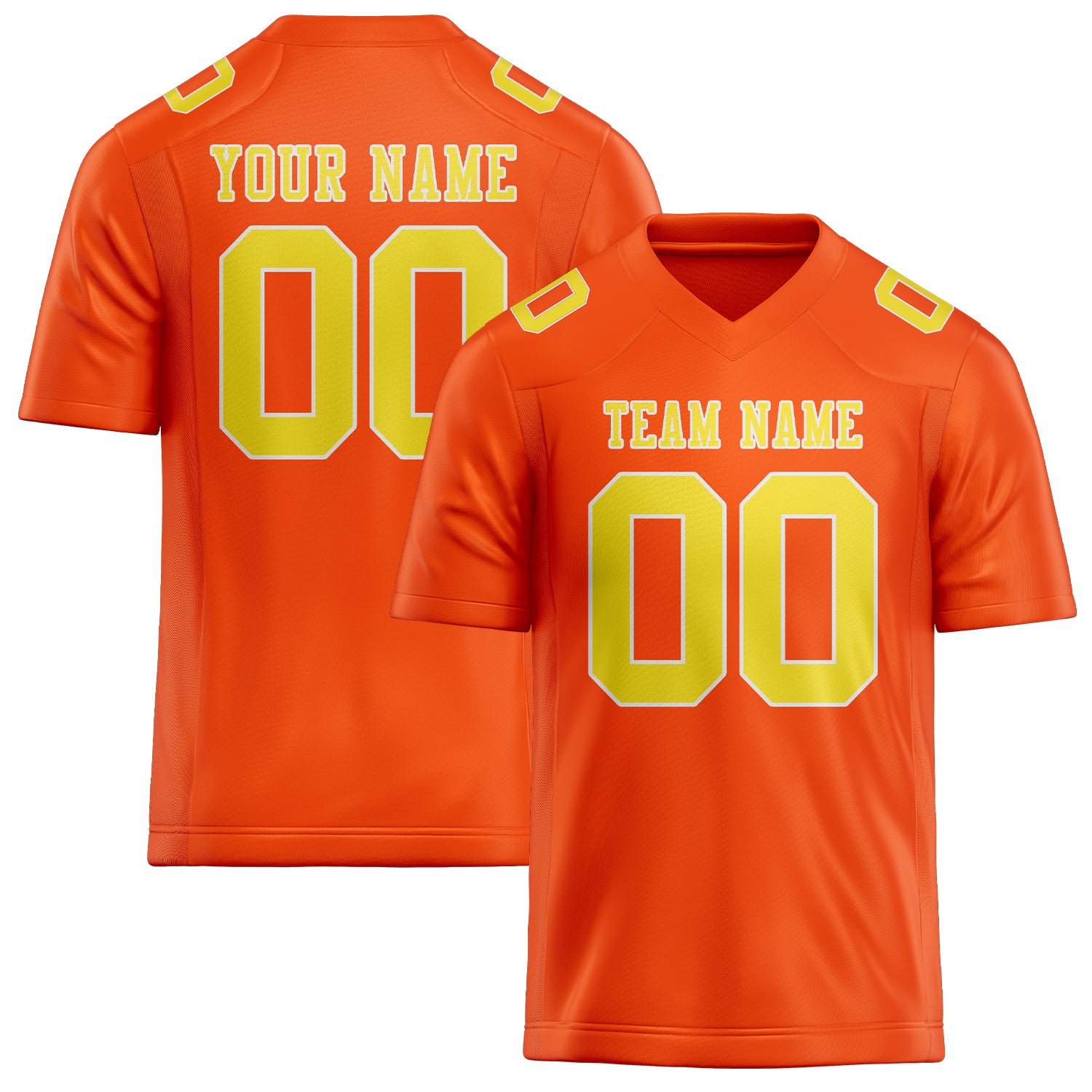 Maßgeschneidertes Professionelles Orangerot Blassgelb Rugbytrikot