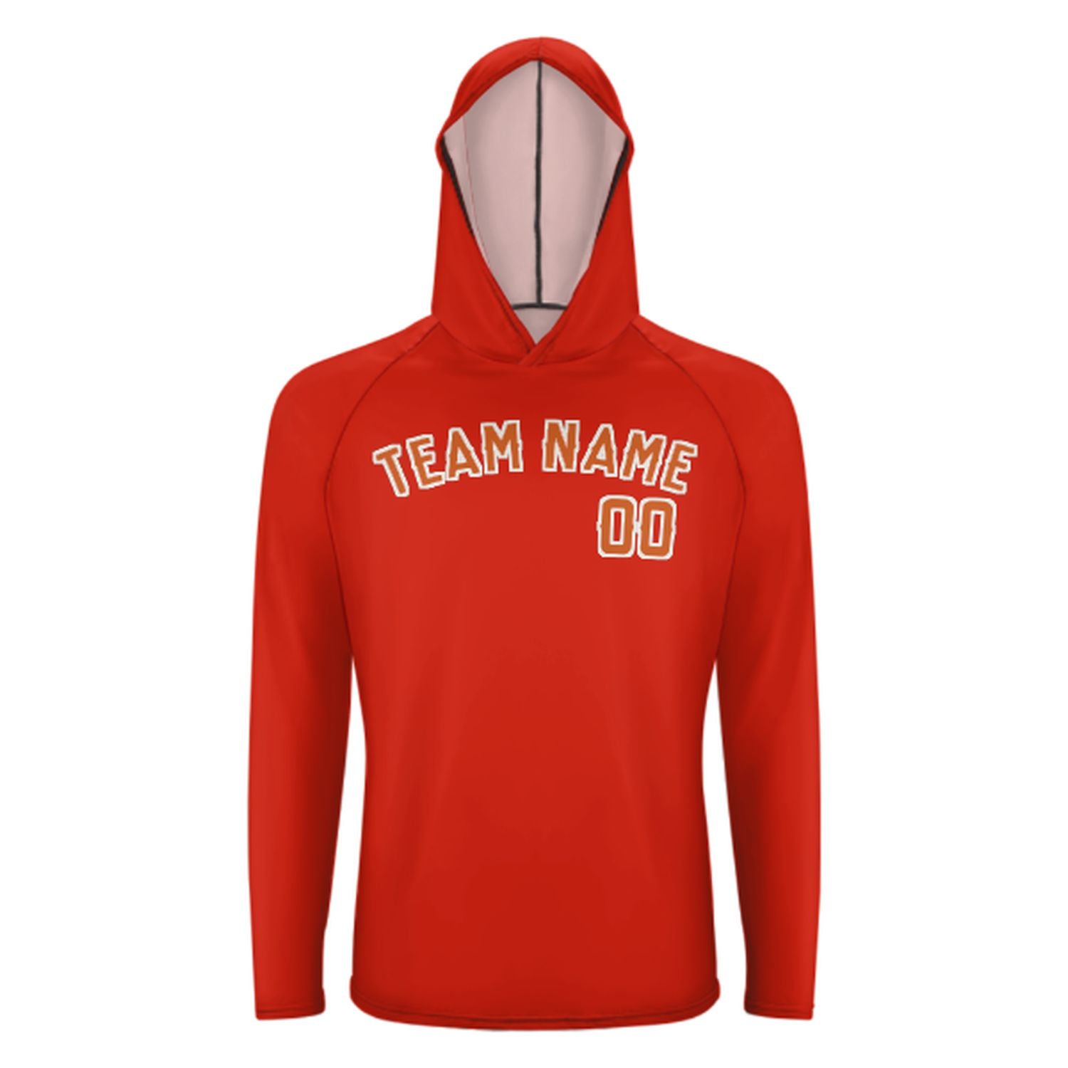 Maßgeschneidertes Orangerot Orange UV-Hoodie