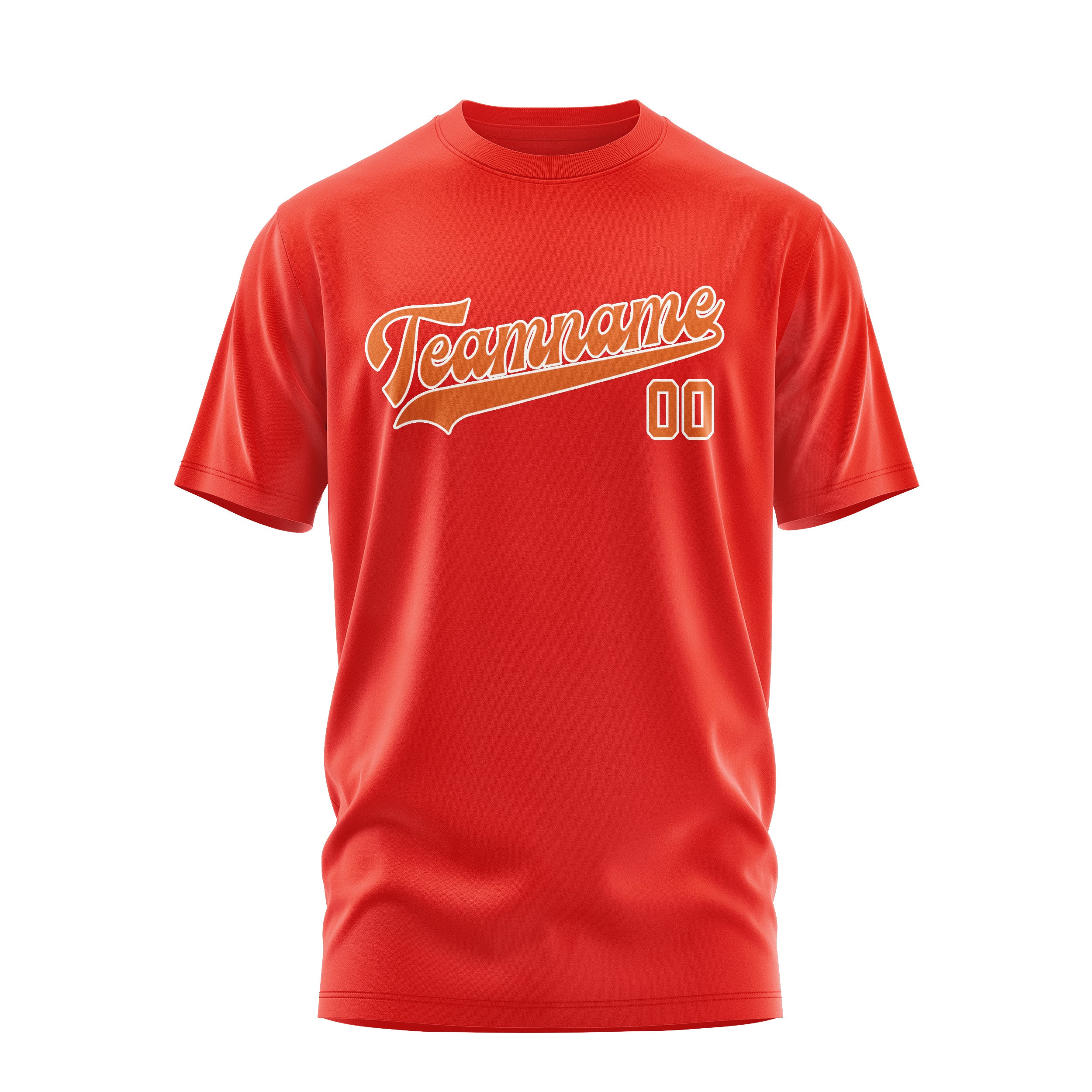 Maßgeschneidertes Orangerot Orange T-Shirt