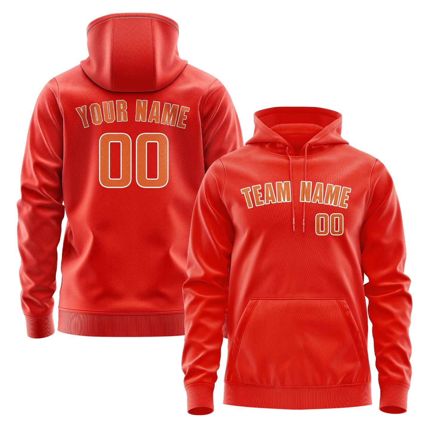 Maßgeschneidertes Orangerot Orange Hoodie