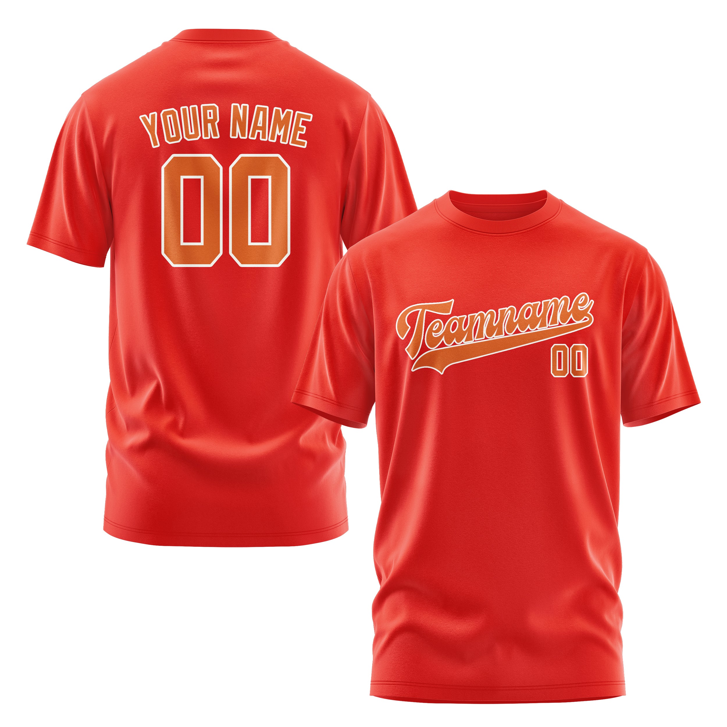 Maßgeschneidertes Orangerot Orange T-Shirt