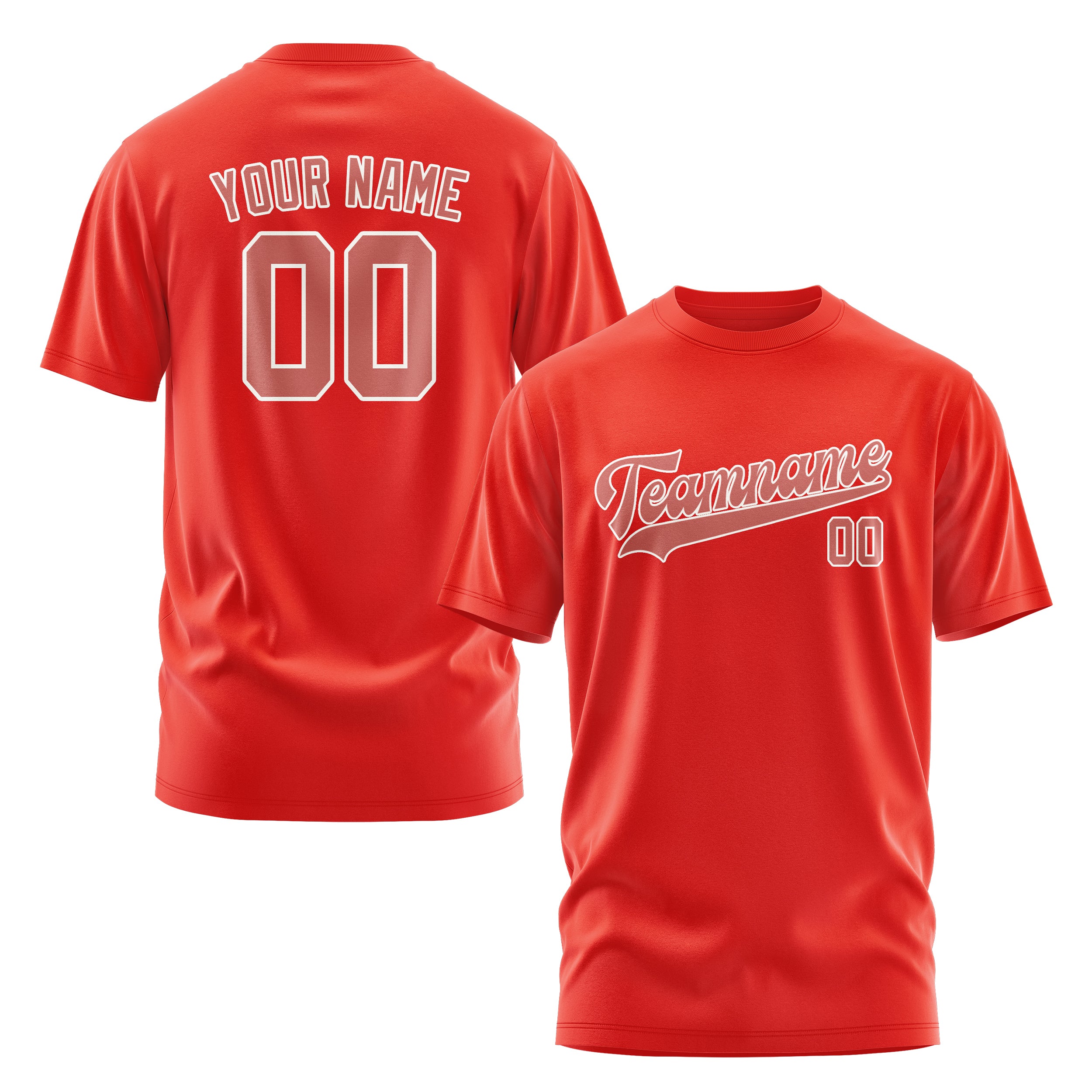 Maßgeschneidertes Orangerot Kupferrose T-Shirt
