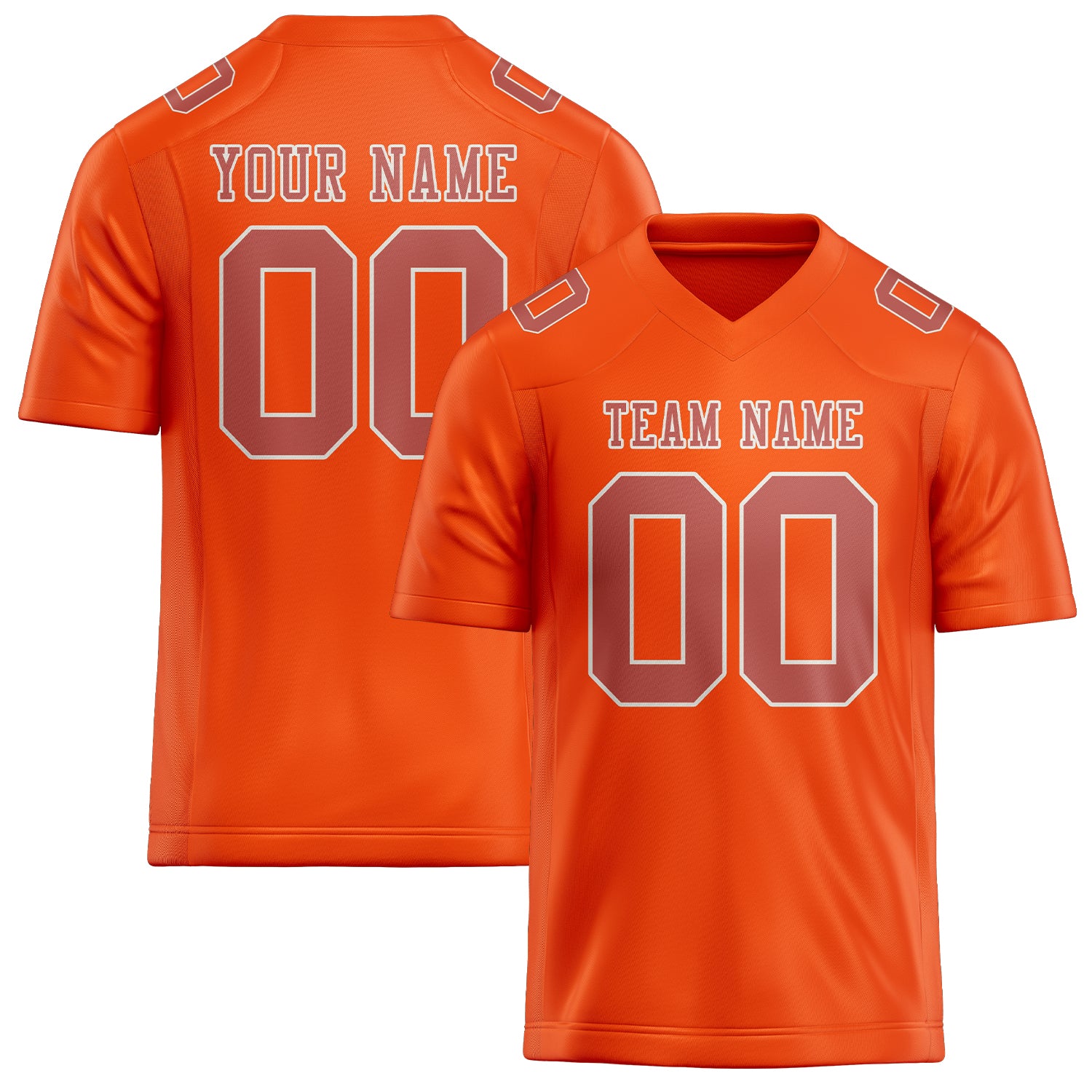 Maßgeschneidertes Professionelles Orangerot Kupferrose Rugbytrikot