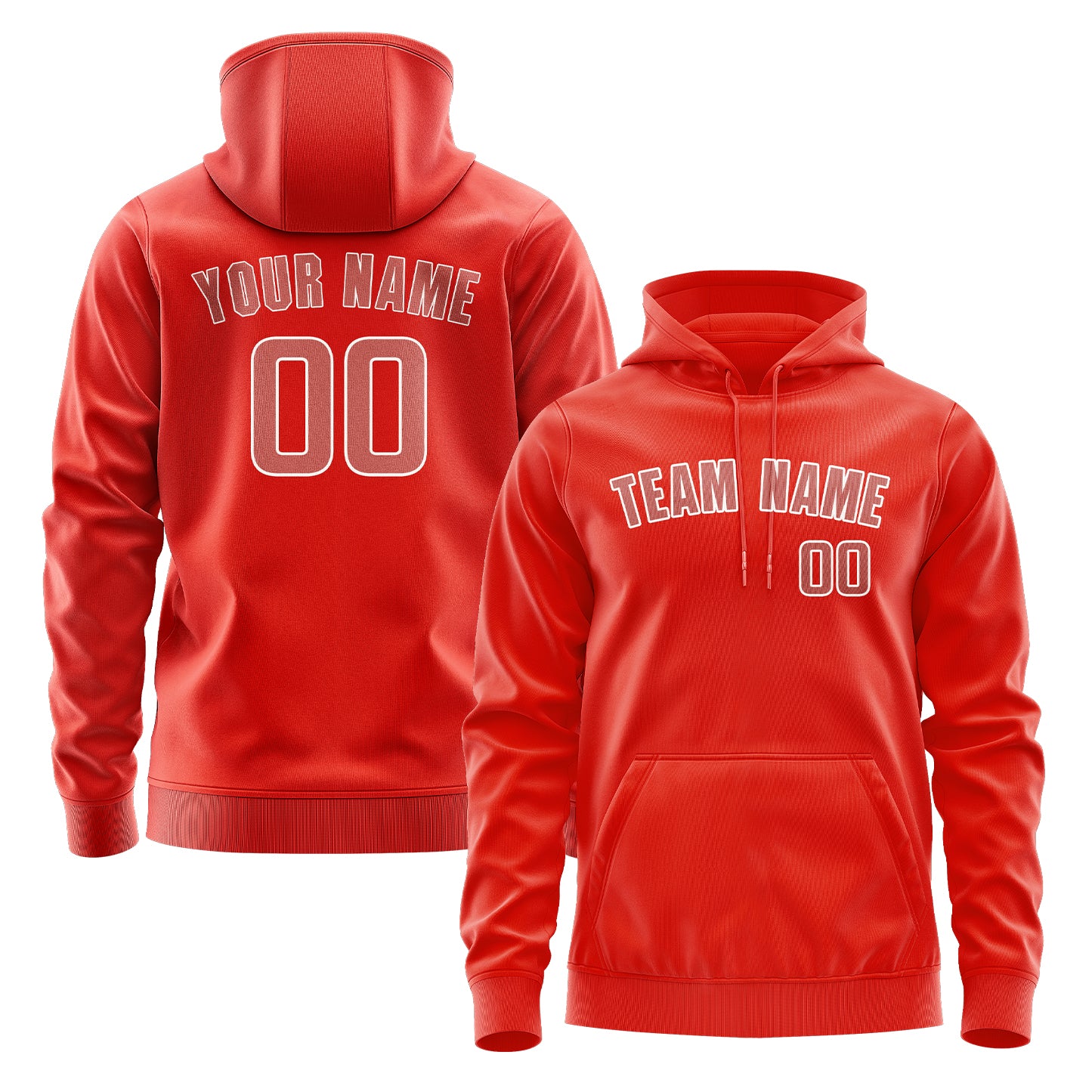 Maßgeschneidertes Orangerot Kupferrose Hoodie