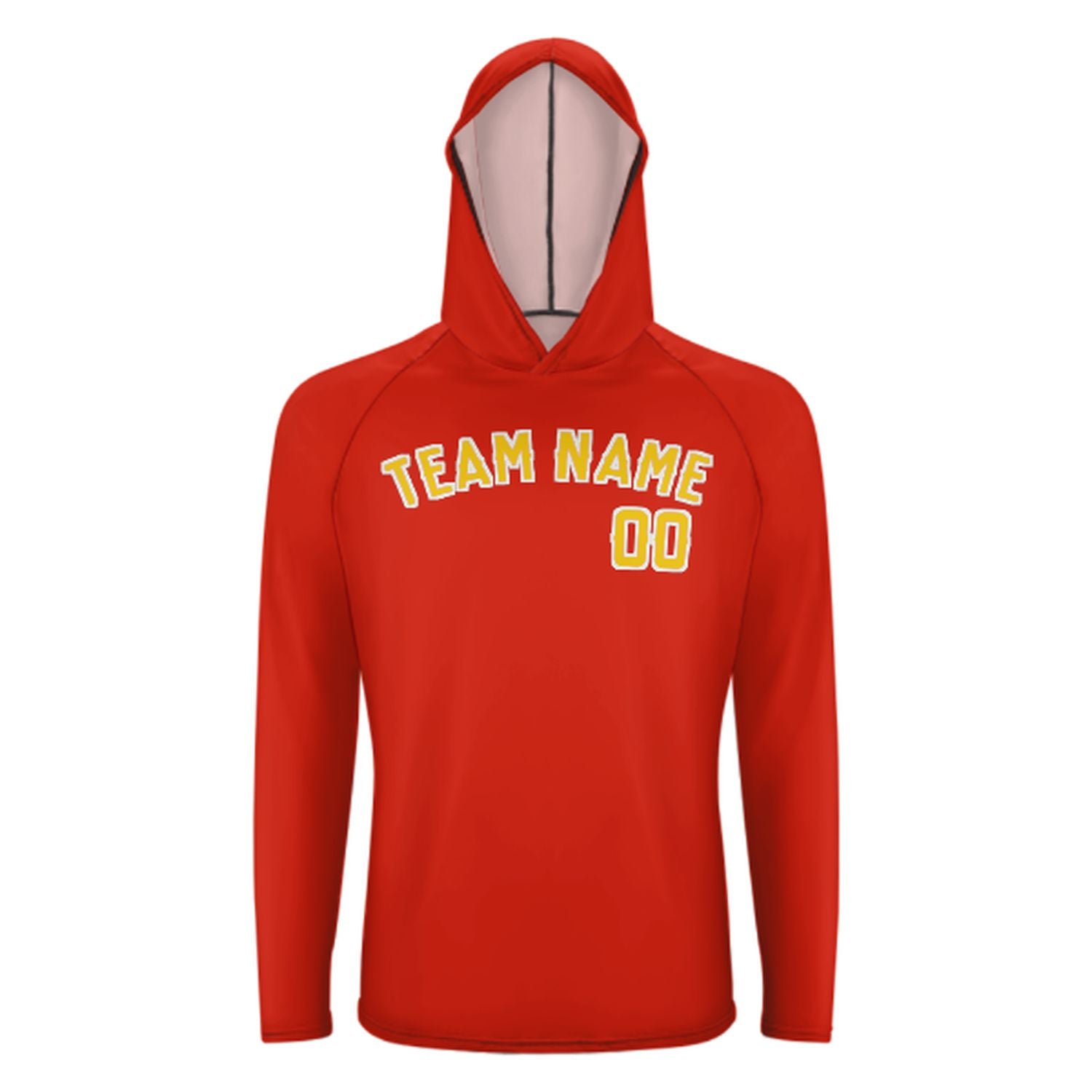 Maßgeschneidertes Orangerot Gold UV-Hoodie
