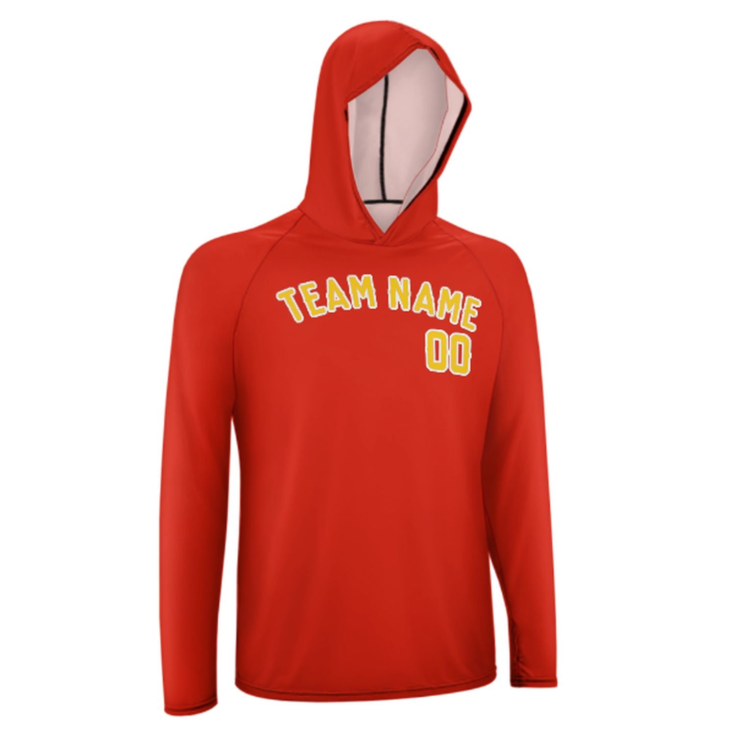 Maßgeschneidertes Orangerot Gold UV-Hoodie